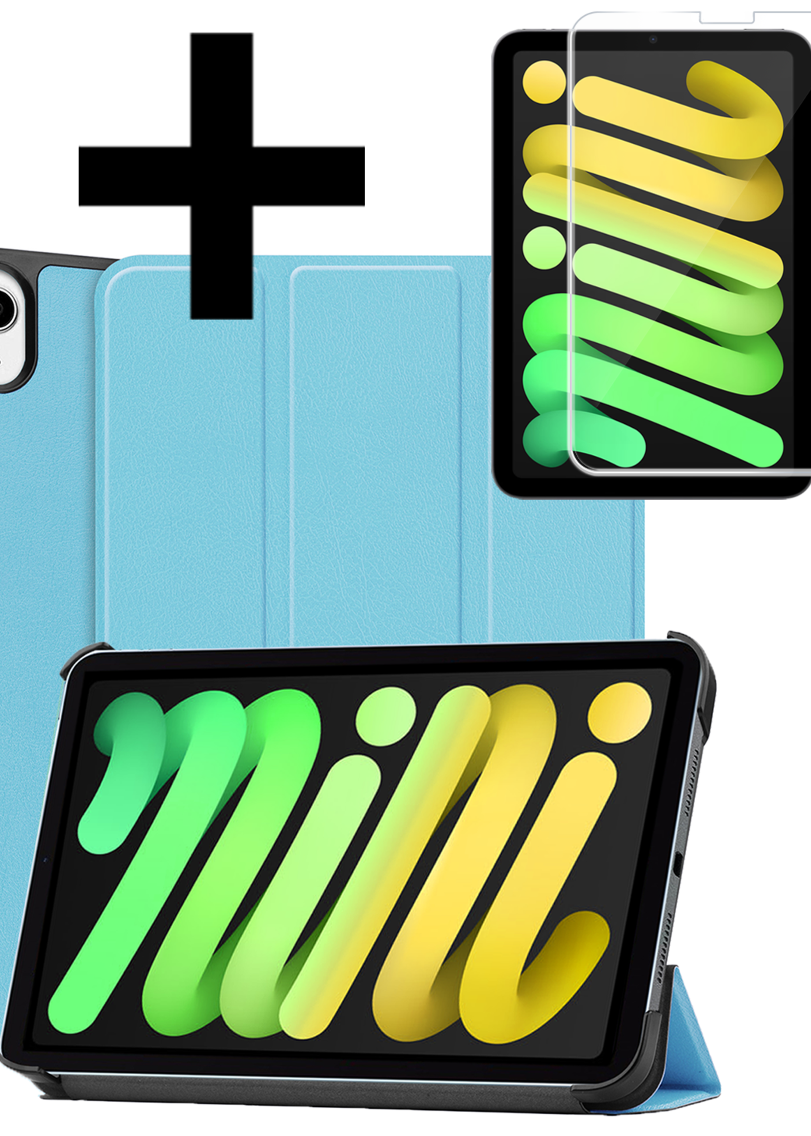 LUQ LUQ iPad Mini 7 Hoesje Met Screenprotector - Lichtblauw