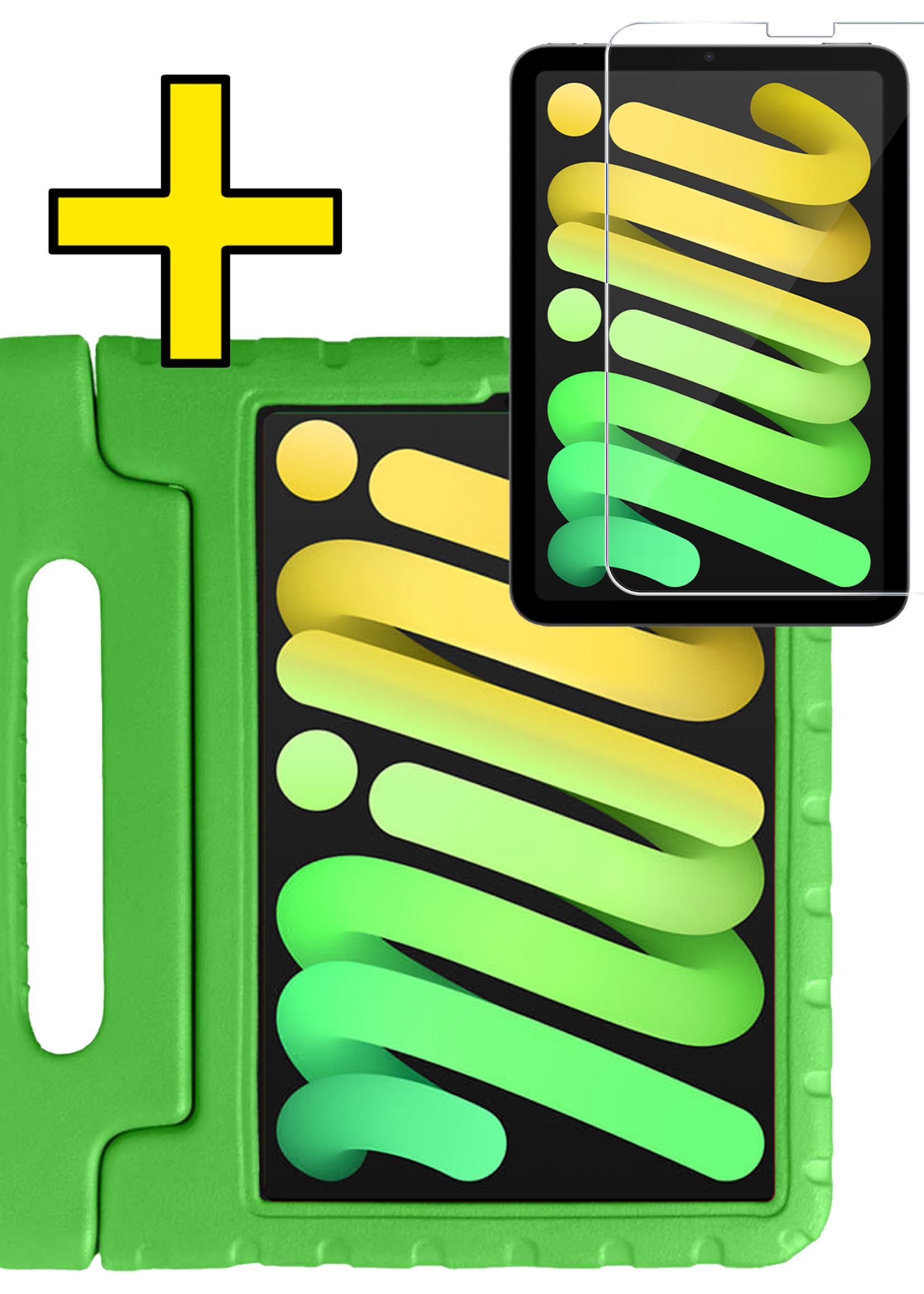 LUQ LUQ iPad Mini 7 Kinderhoes Met Screenprotector - Groen