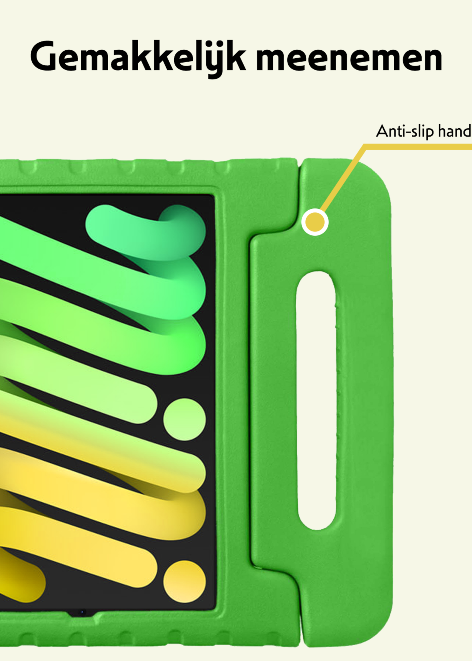 LUQ LUQ iPad Mini 7 Kinderhoes Met Screenprotector - Groen