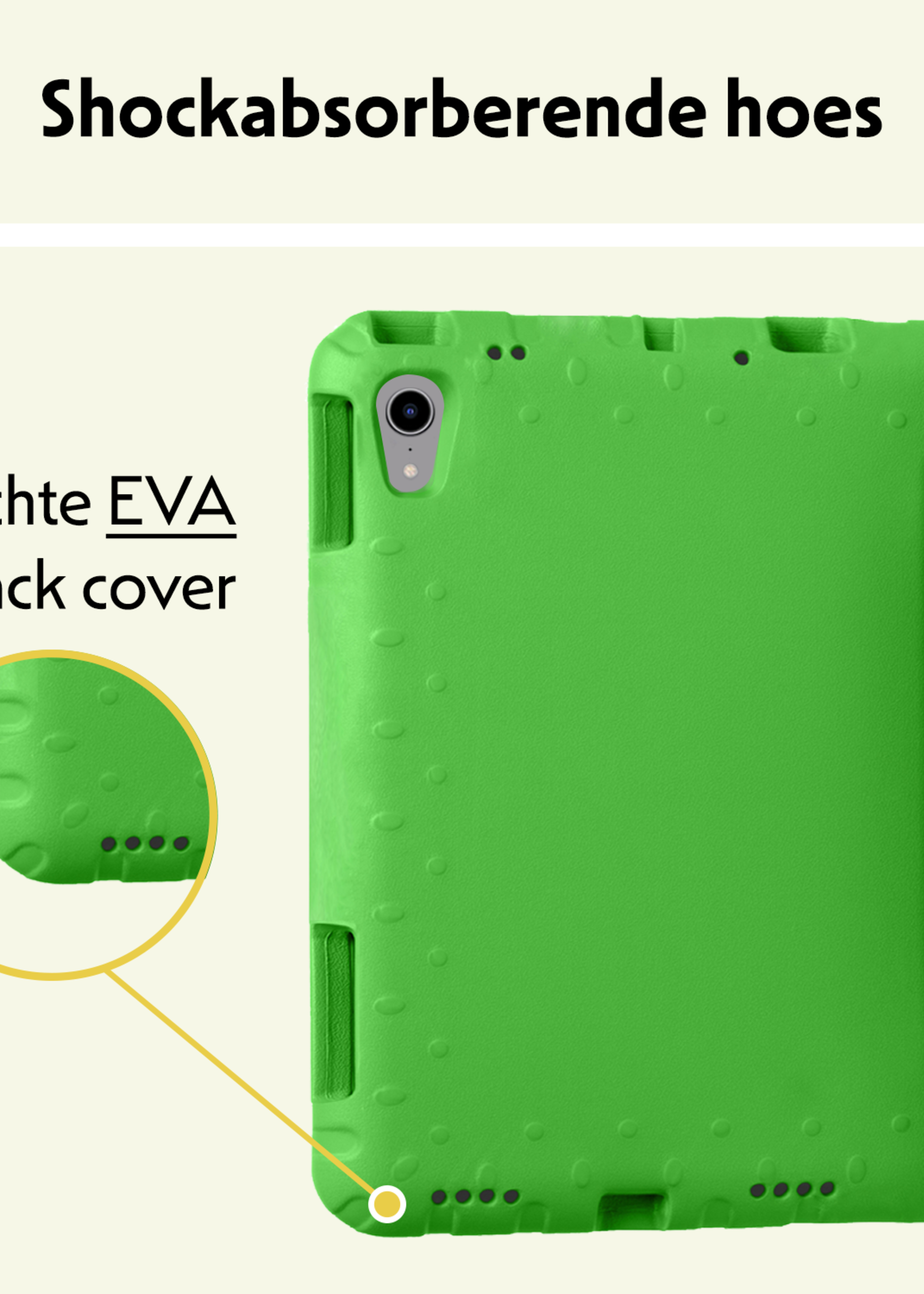 LUQ LUQ iPad Mini 7 Kinderhoes Met Screenprotector - Groen