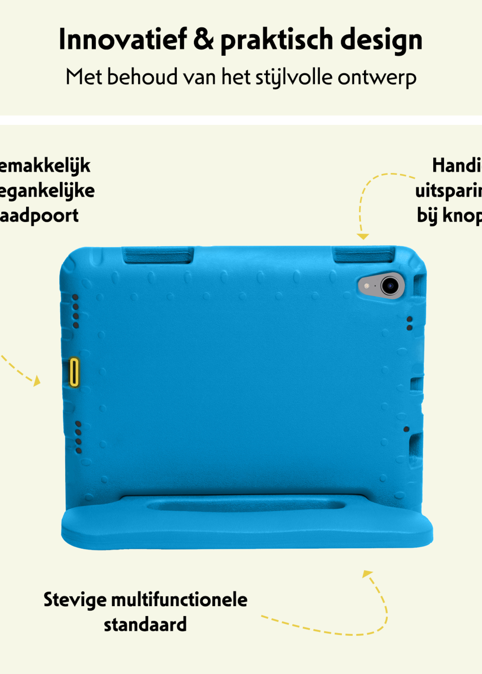 LUQ LUQ iPad Mini 7 Kinderhoes Met Screenprotector - Blauw