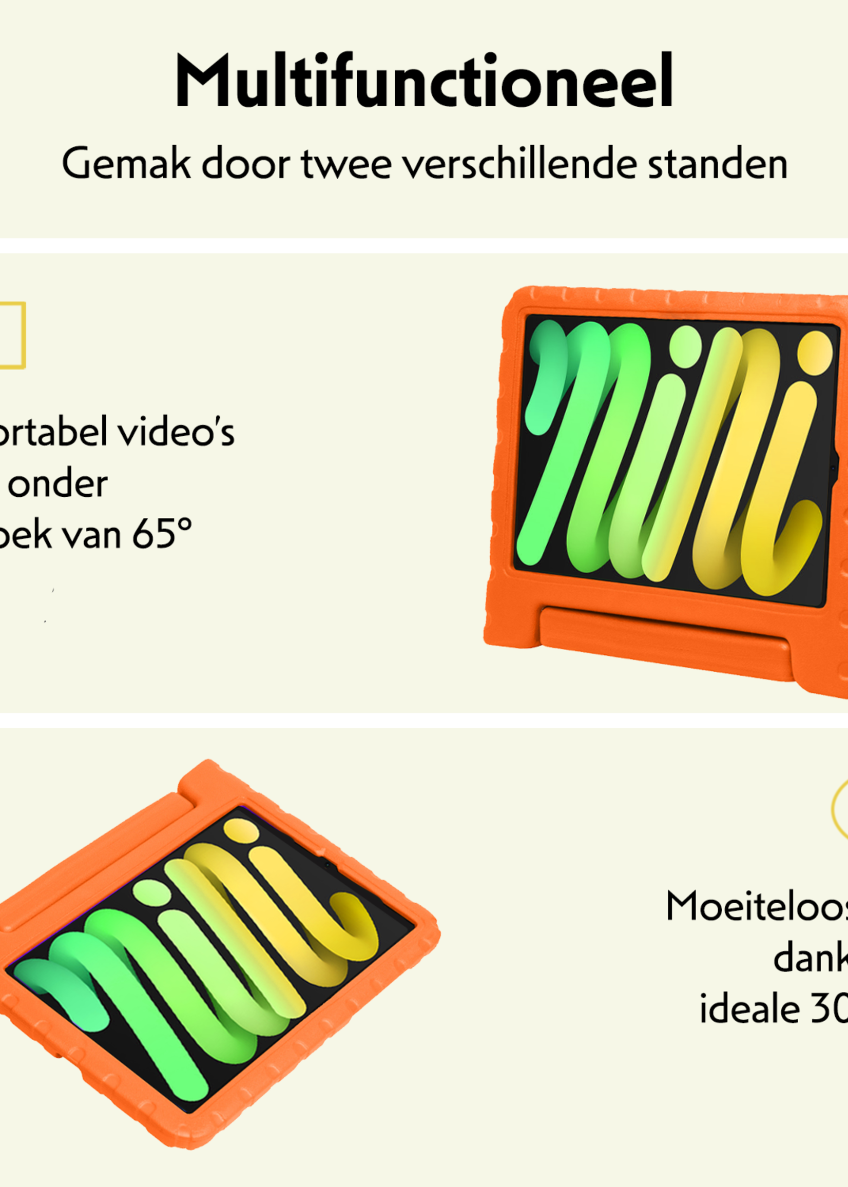 LUQ LUQ iPad Mini 7 Kinderhoes Met Screenprotector - Oranje