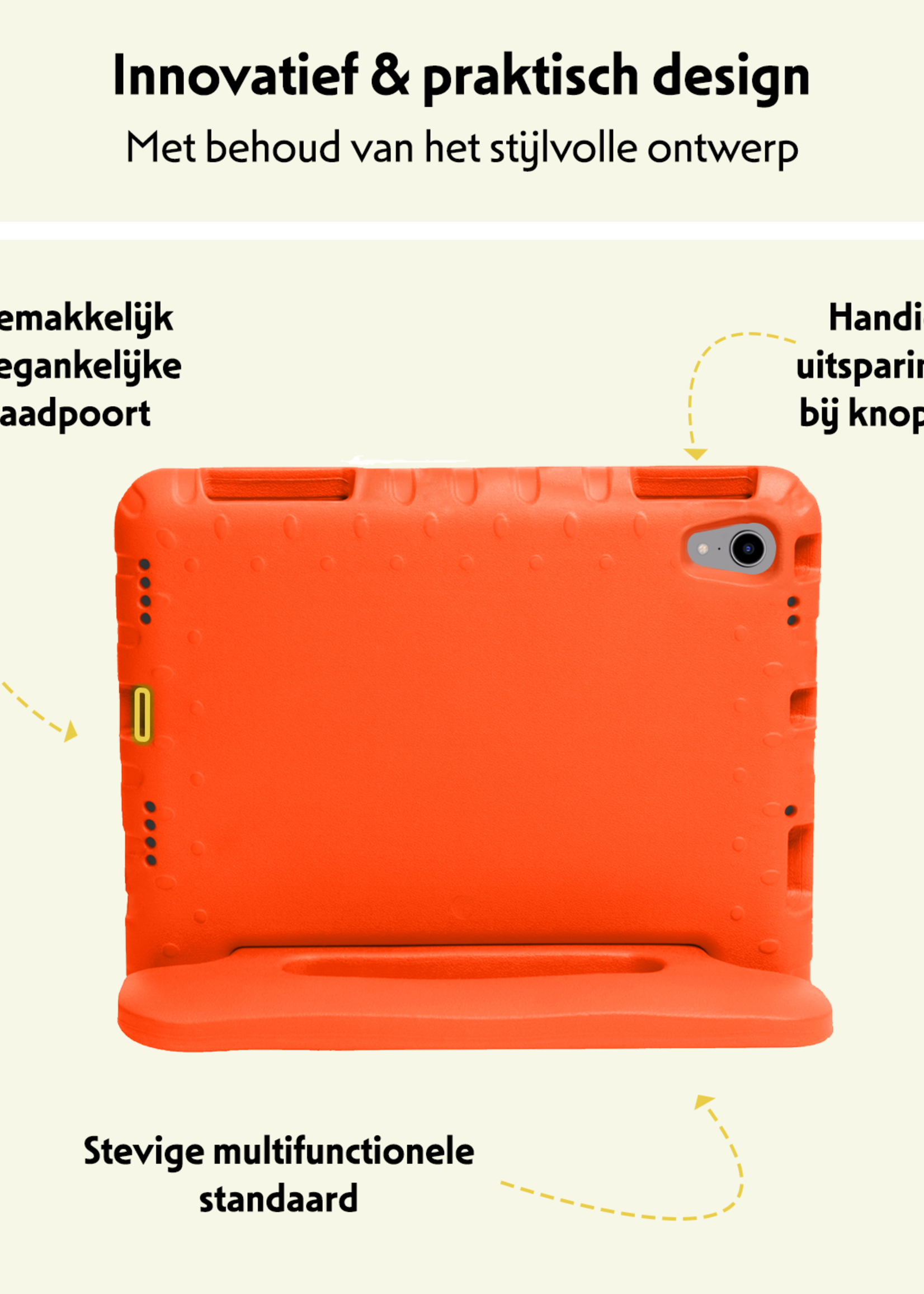 LUQ LUQ iPad Mini 7 Kinderhoes Met Screenprotector - Oranje