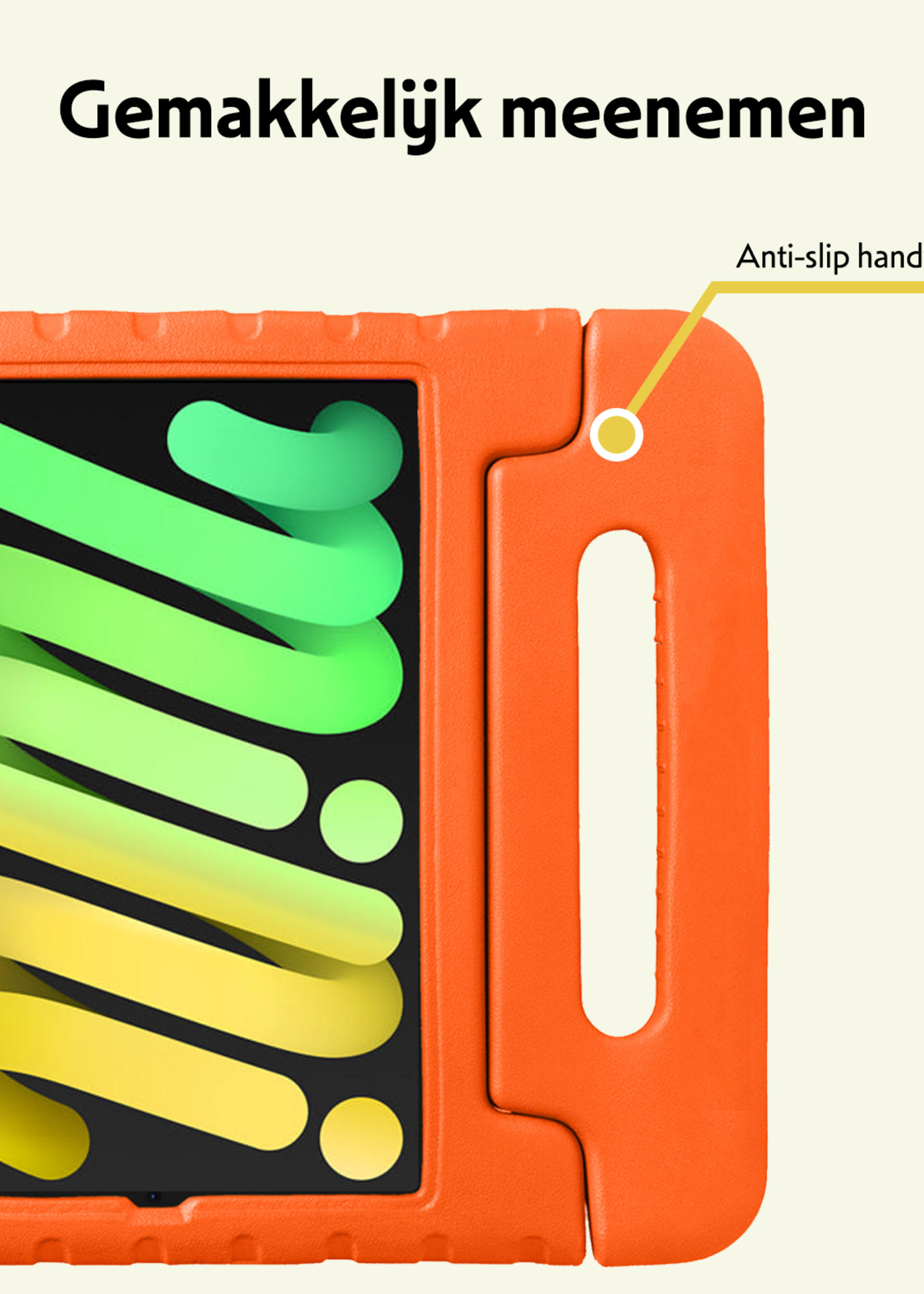 LUQ LUQ iPad Mini 7 Kinderhoes Met Screenprotector - Oranje