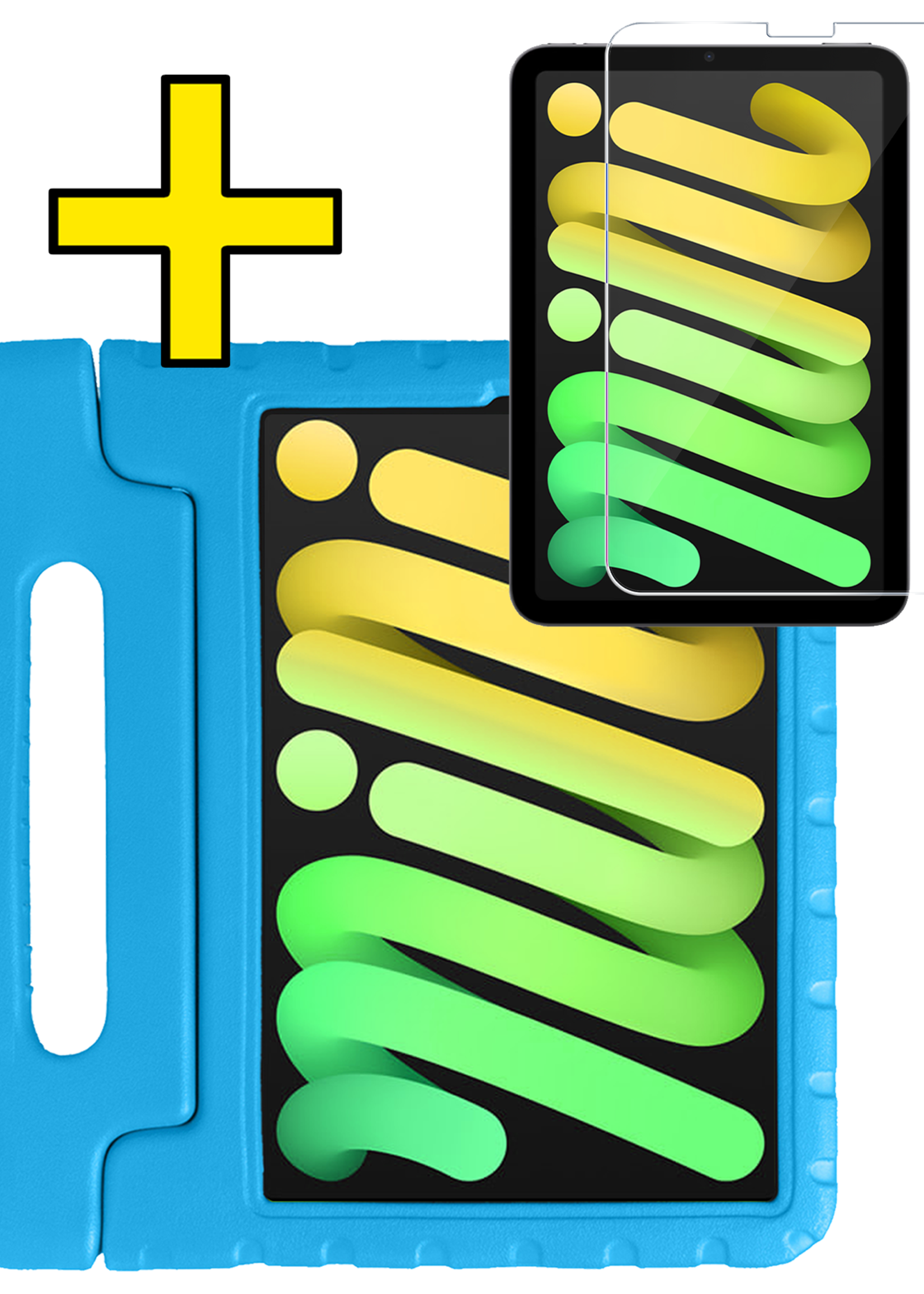 LUQ LUQ iPad Mini 7 Kinderhoes Met Screenprotector - Blauw