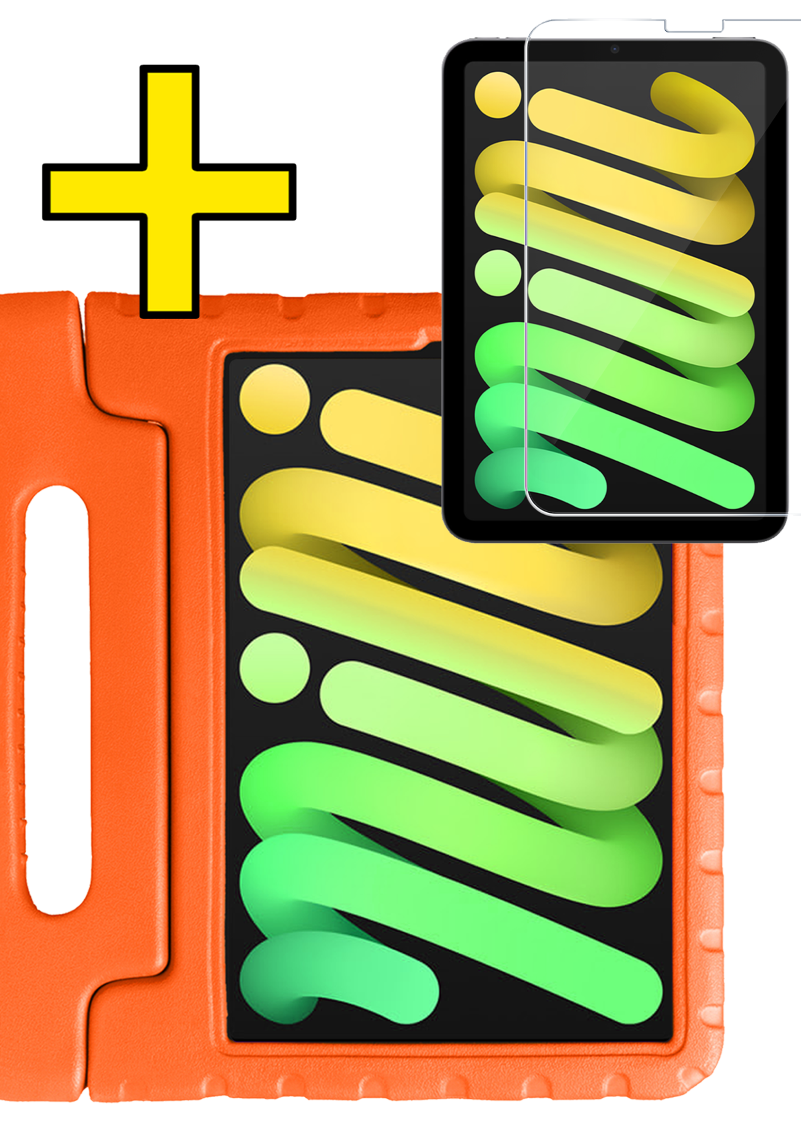 LUQ LUQ iPad Mini 7 Kinderhoes Met Screenprotector - Oranje