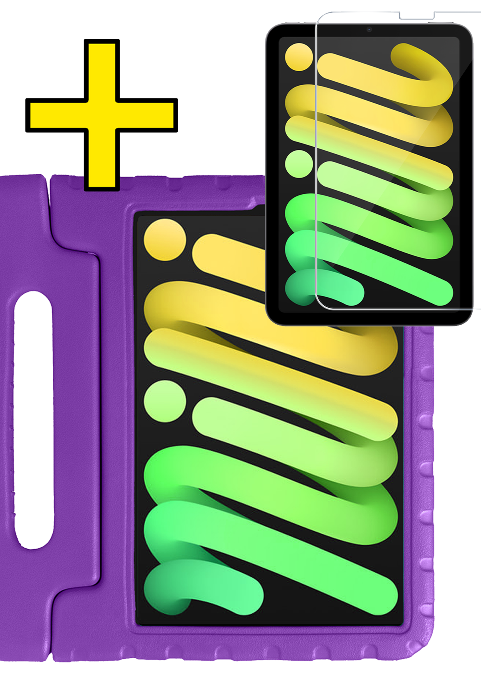 LUQ LUQ iPad Mini 7 Kinderhoes Met Screenprotector - Paars