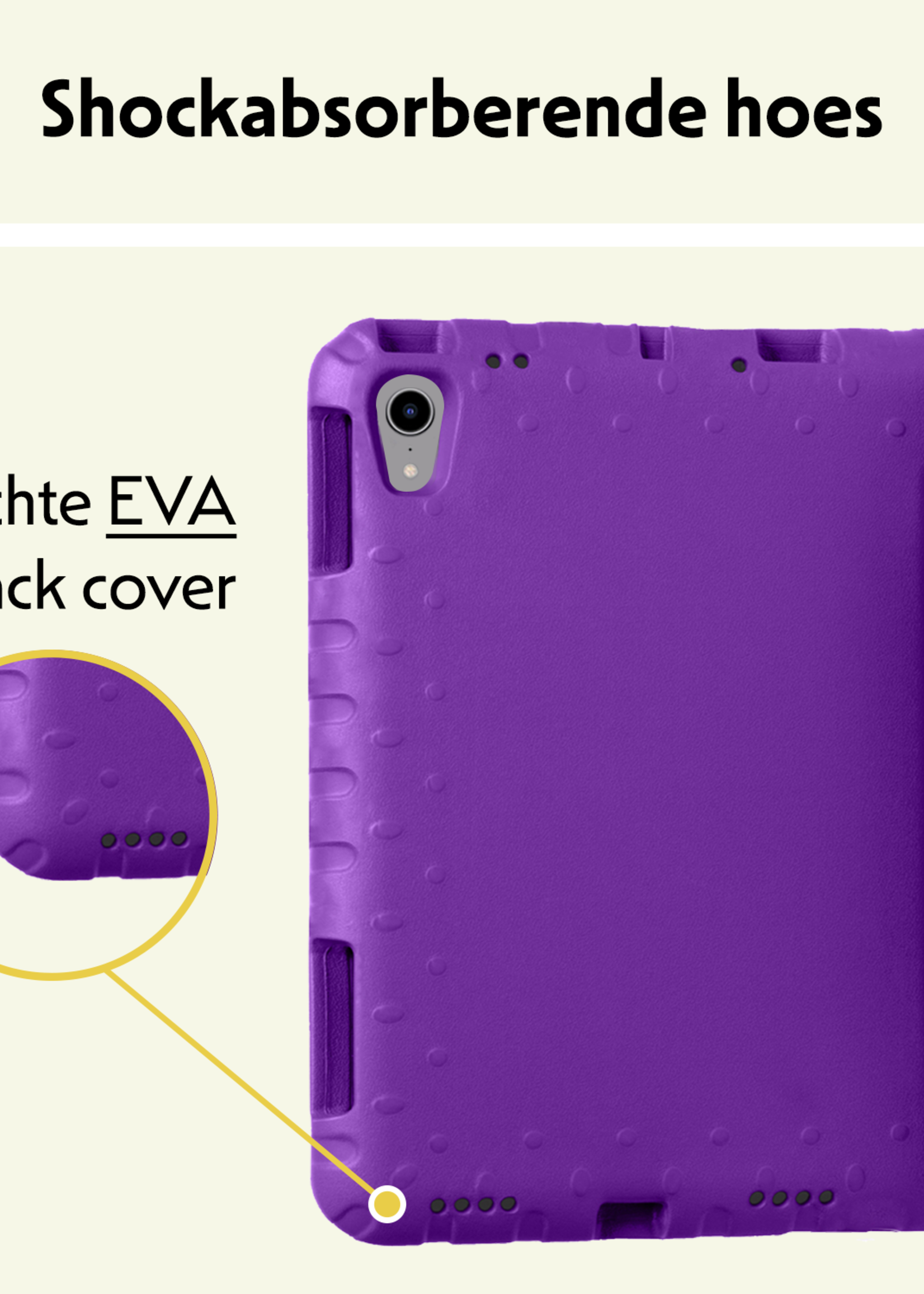 LUQ LUQ iPad Mini 7 Kinderhoes Met Screenprotector - Paars