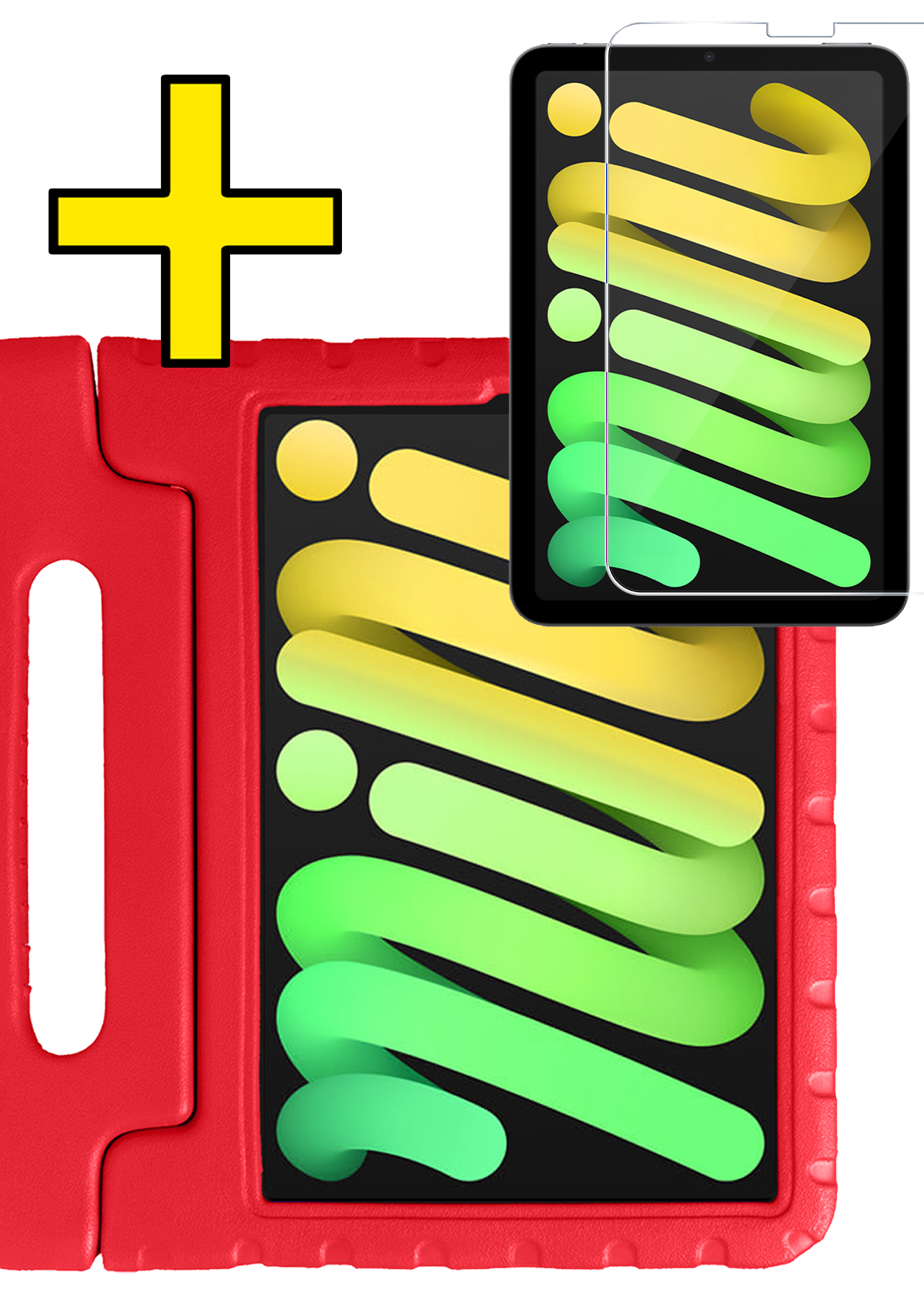 LUQ LUQ iPad Mini 7 Kinderhoes Met Screenprotector - Rood