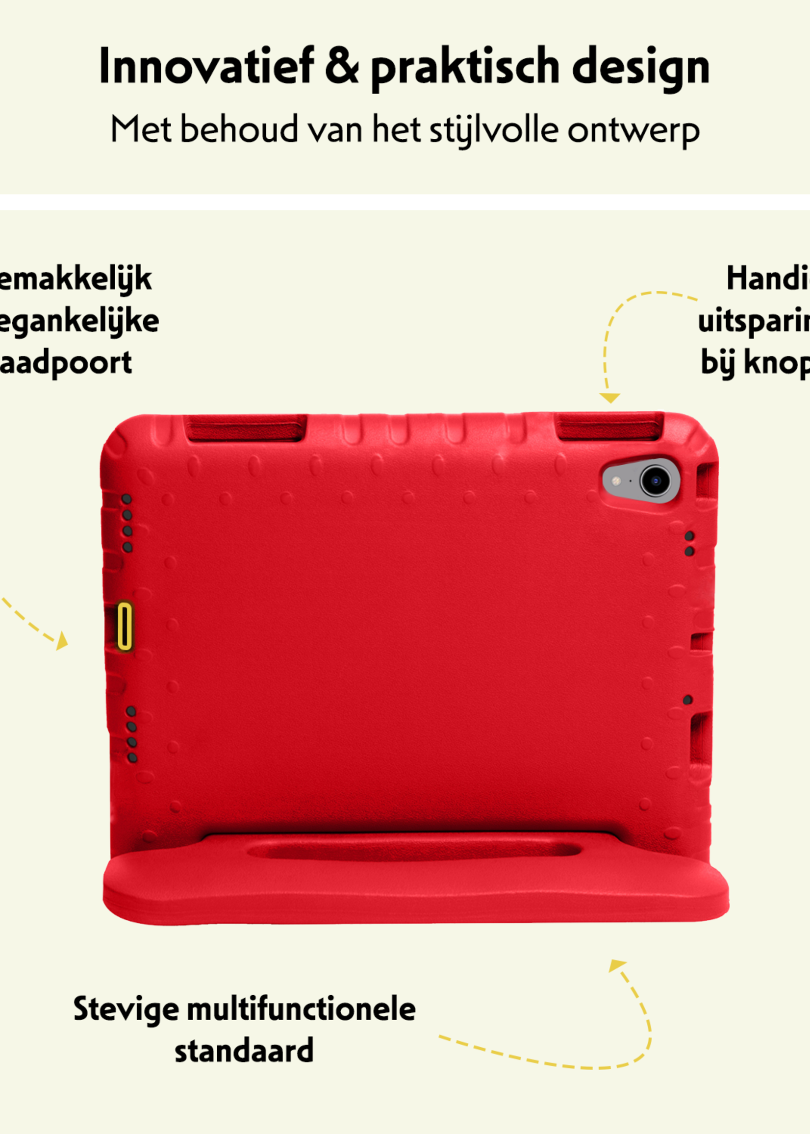 LUQ LUQ iPad Mini 7 Kinderhoes Met Screenprotector - Rood