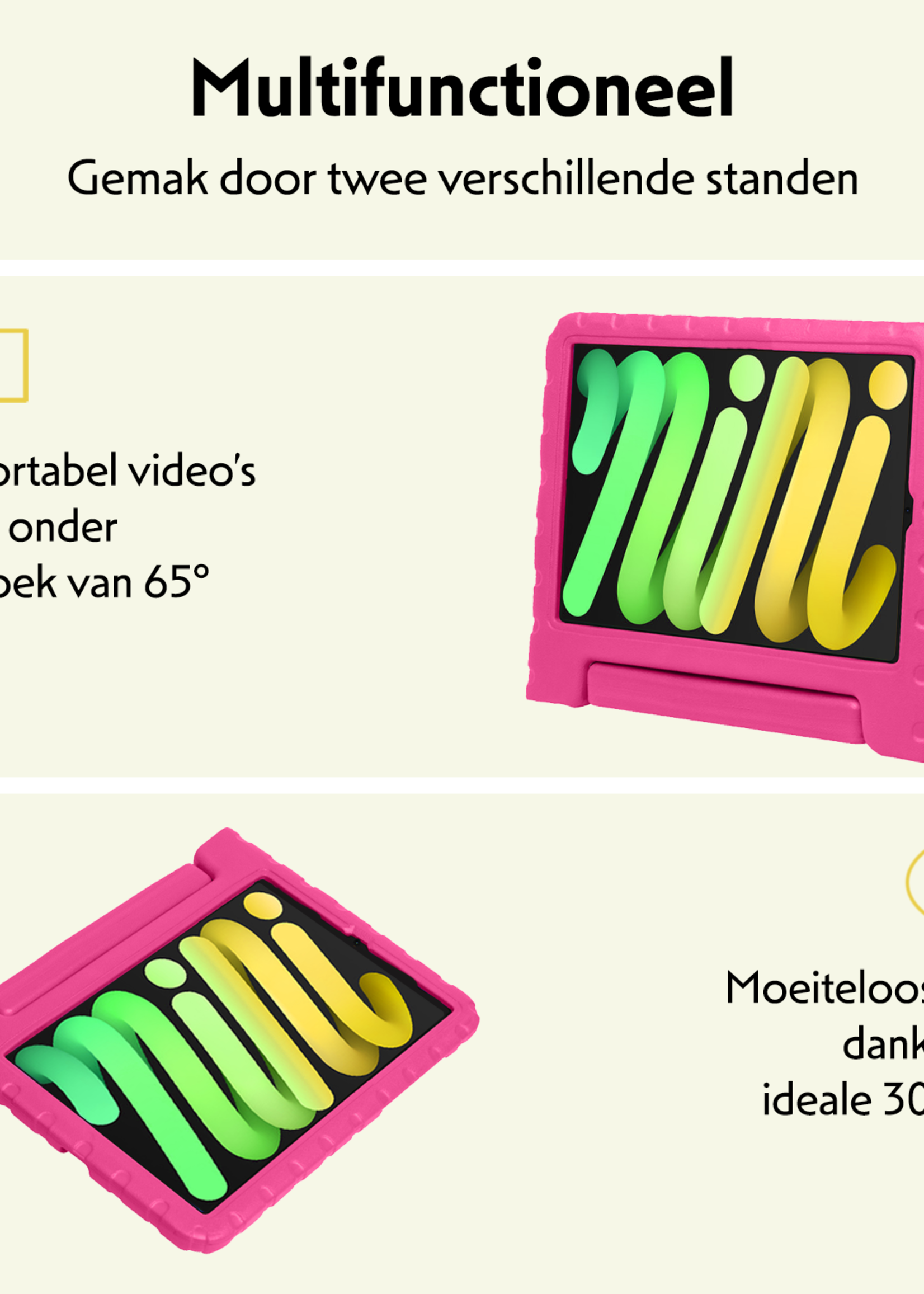 LUQ LUQ iPad Mini 7 Kinderhoes Met Screenprotector - Roze