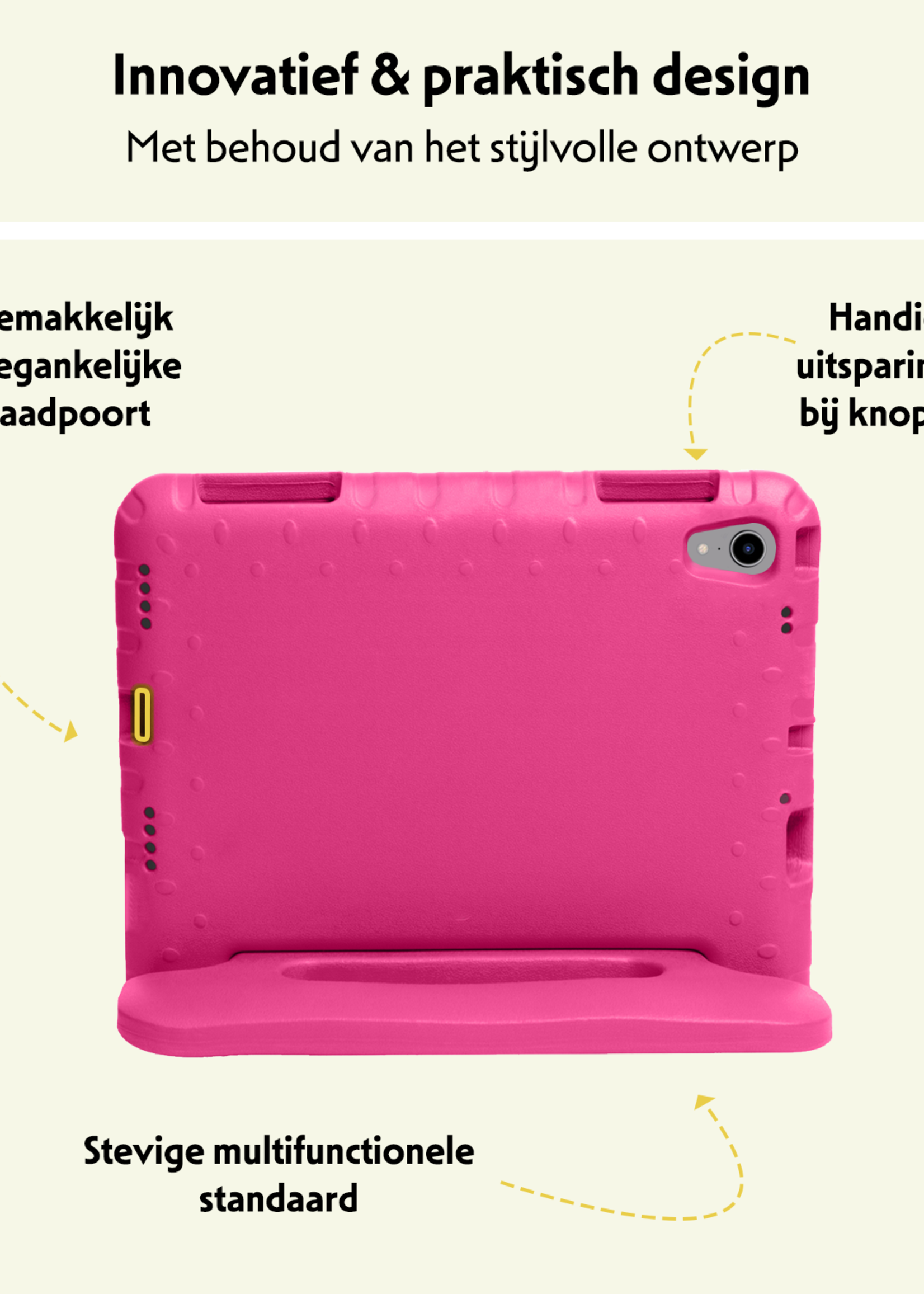 LUQ LUQ iPad Mini 7 Kinderhoes Met Screenprotector - Roze