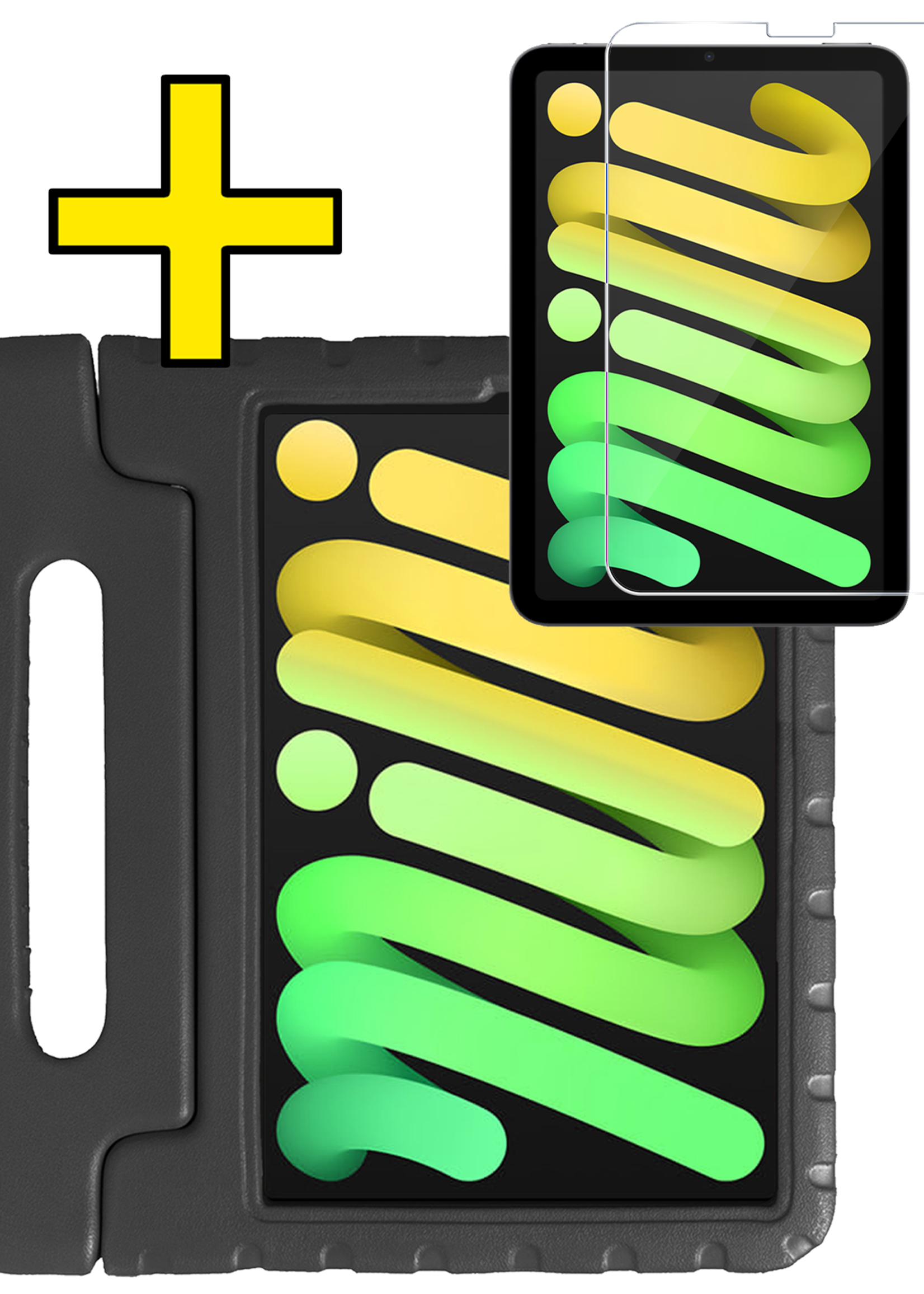 LUQ LUQ iPad Mini 7 Kinderhoes Met Screenprotector - Zwart