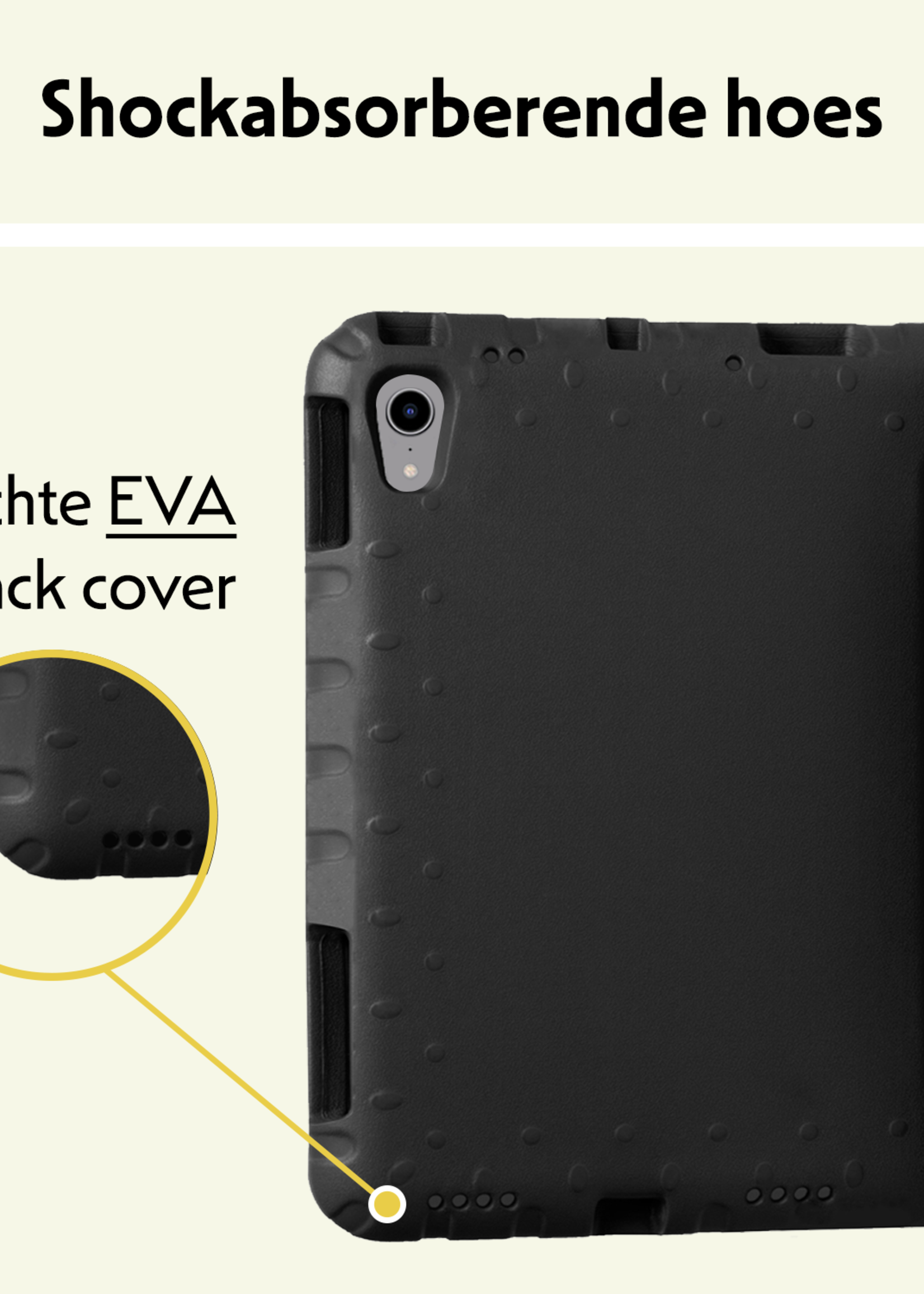 LUQ LUQ iPad Mini 7 Kinderhoes Met Screenprotector - Zwart