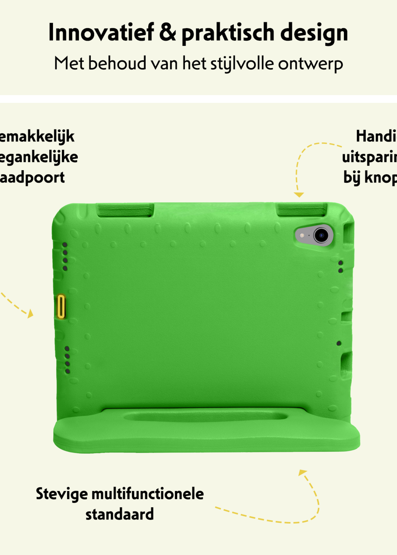 LUQ LUQ iPad Mini 7 Kinderhoes Met 2x Screenprotector - Groen