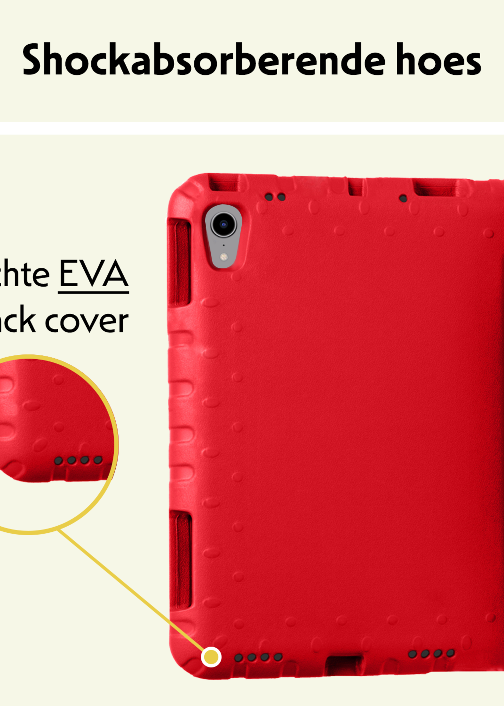 LUQ LUQ iPad Mini 7 Kinderhoes Met 2x Screenprotector - Rood