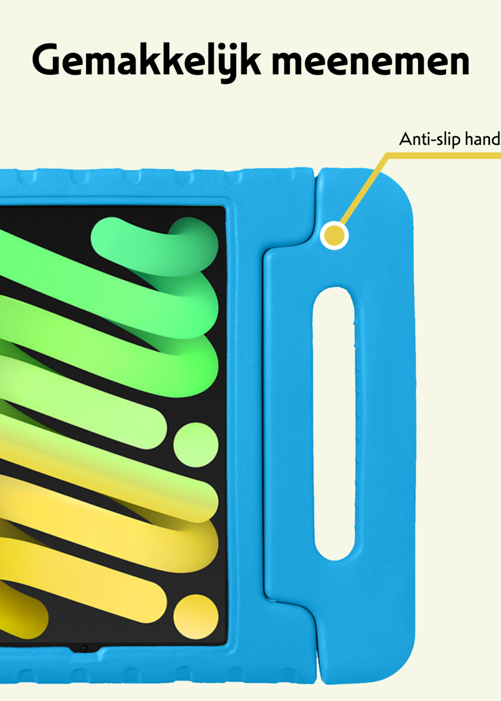 LUQ LUQ iPad Mini 7 Kinderhoes Met 2x Screenprotector - Blauw