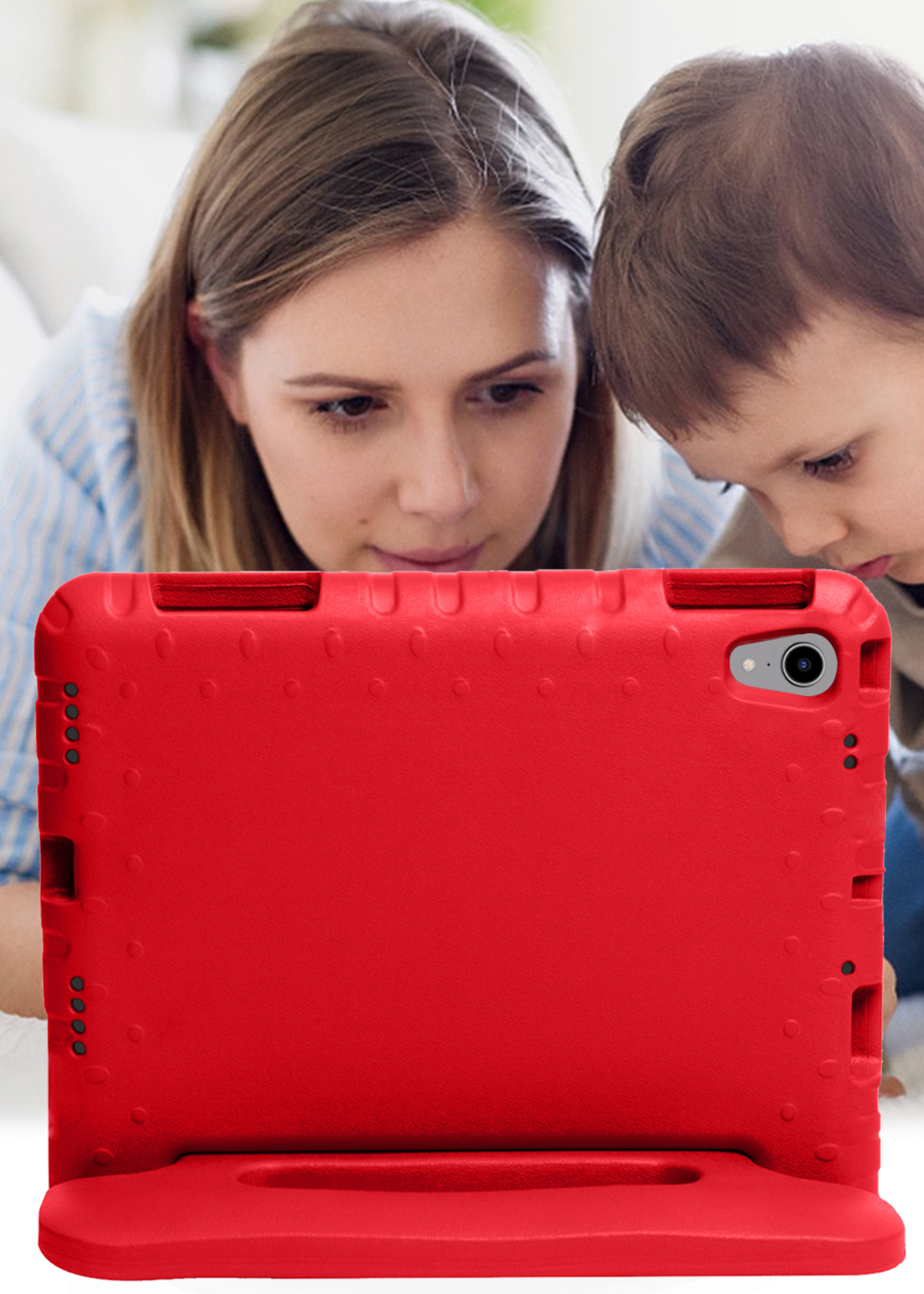 LUQ LUQ iPad Mini 7 Kinderhoes Met 2x Screenprotector - Rood