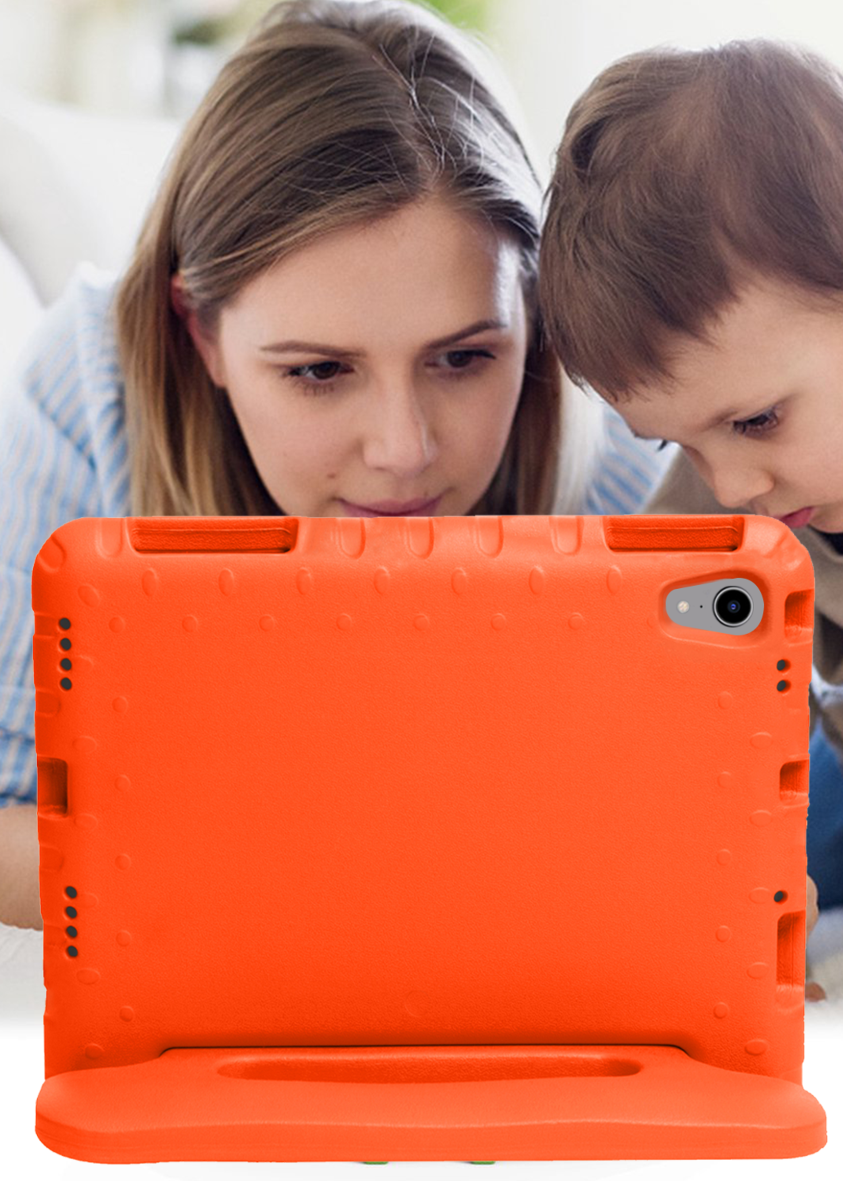 LUQ LUQ iPad Mini 7 Kinderhoes Met 2x Screenprotector - Oranje