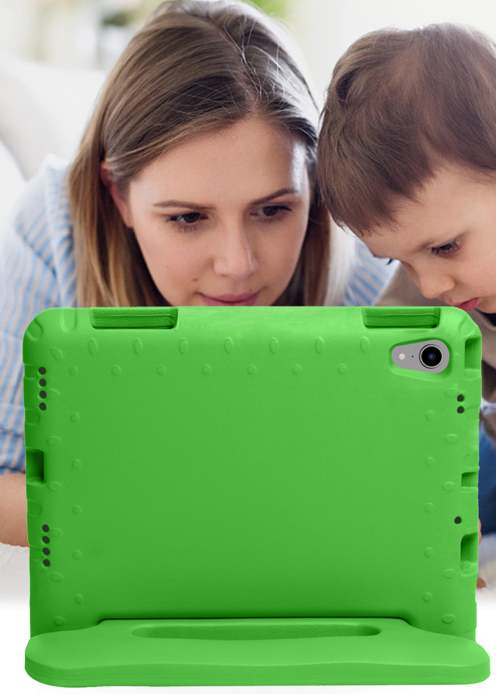 LUQ LUQ iPad Mini 7 Kinderhoes Met 2x Screenprotector - Groen