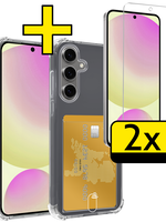 LUQ LUQ Samsung Galaxy S24 FE Hoesje Pashouder Met 2x Screenprotector