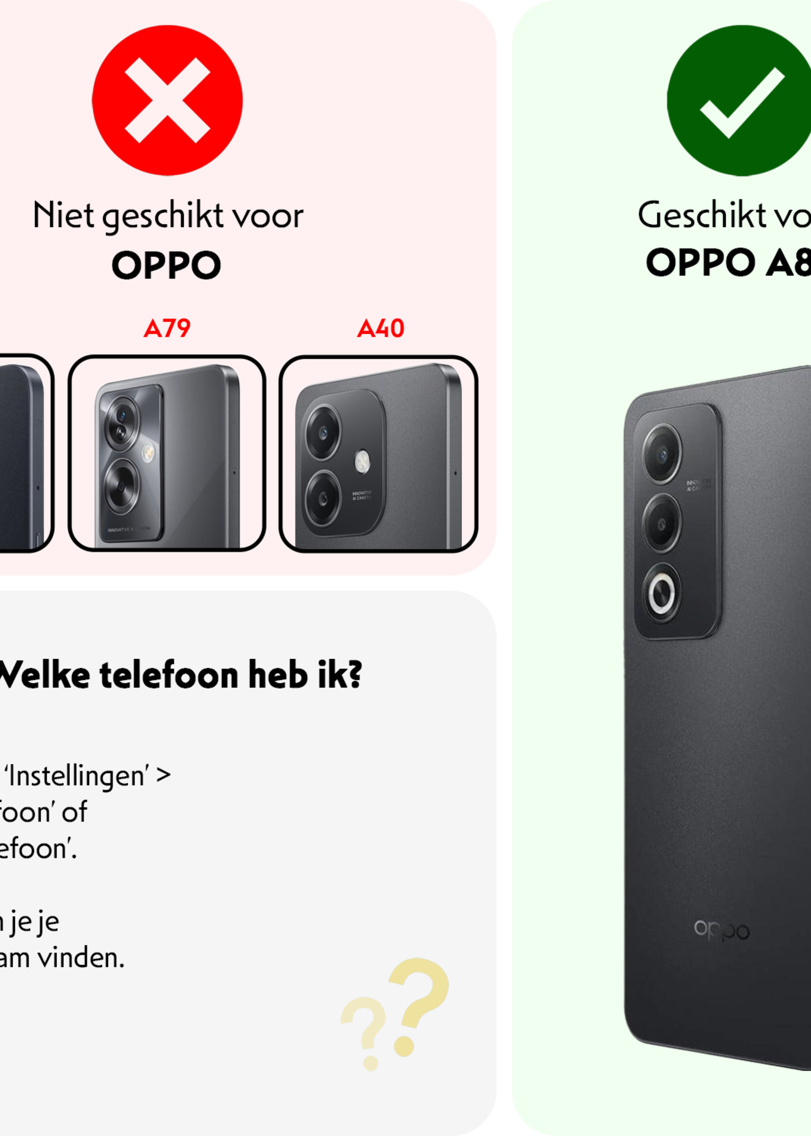 LUQ LUQ OPPO A80 Screenprotector Glas - 2 PACK