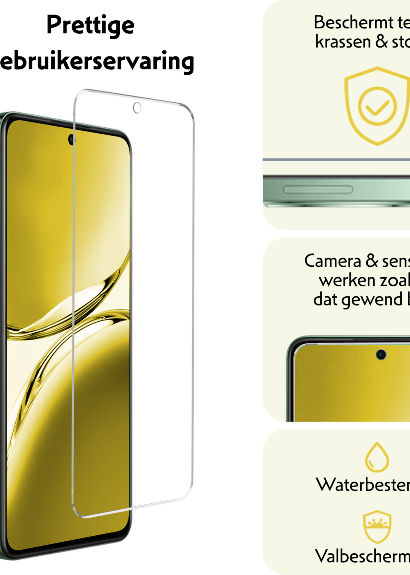 LUQ LUQ OPPO Reno 12F Screenprotector Glas - 2 PACK