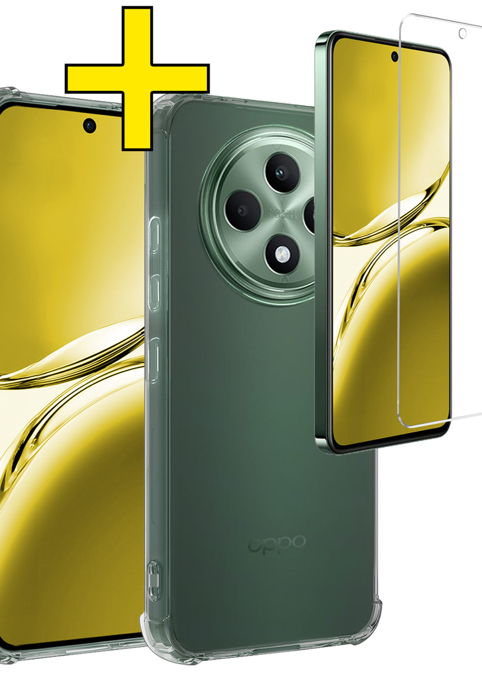 LUQ LUQ OPPO Reno 12F Hoesje Shockproof Met Screenprotector