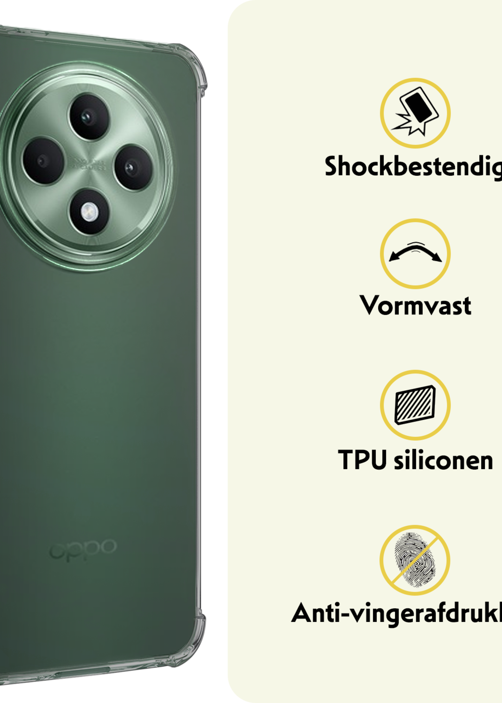 LUQ LUQ OPPO Reno 12F Hoesje Shockproof Met Screenprotector