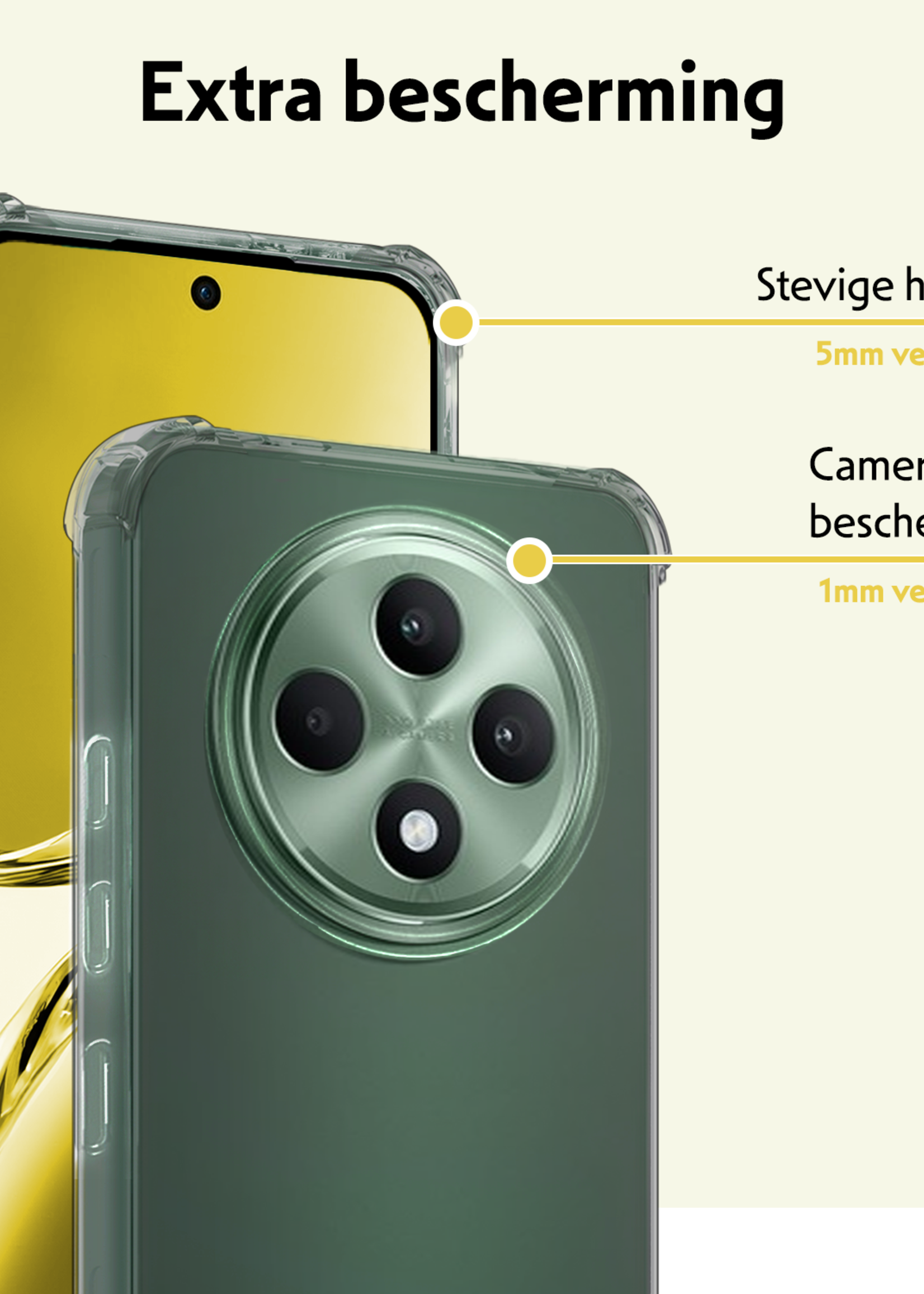 LUQ LUQ OPPO Reno 12F Hoesje Shockproof Met Screenprotector