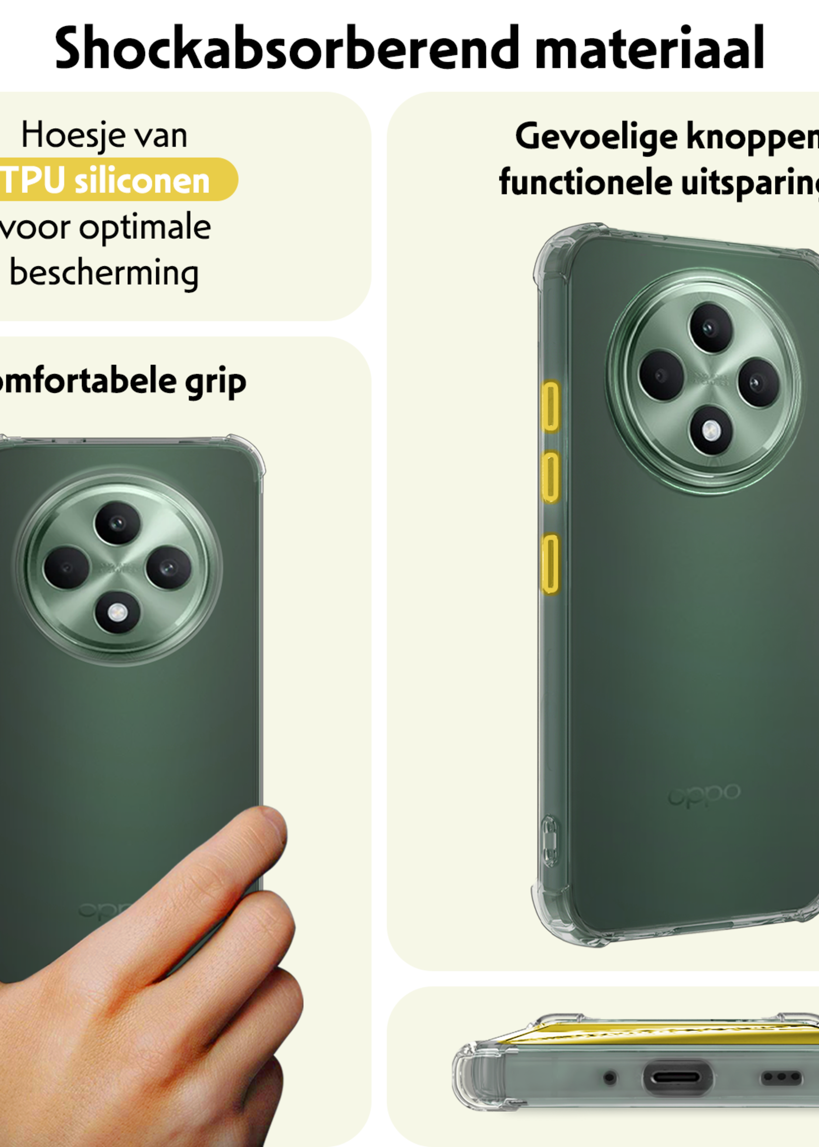 LUQ LUQ OPPO Reno 12F Hoesje Shockproof Met 2x Screenprotector