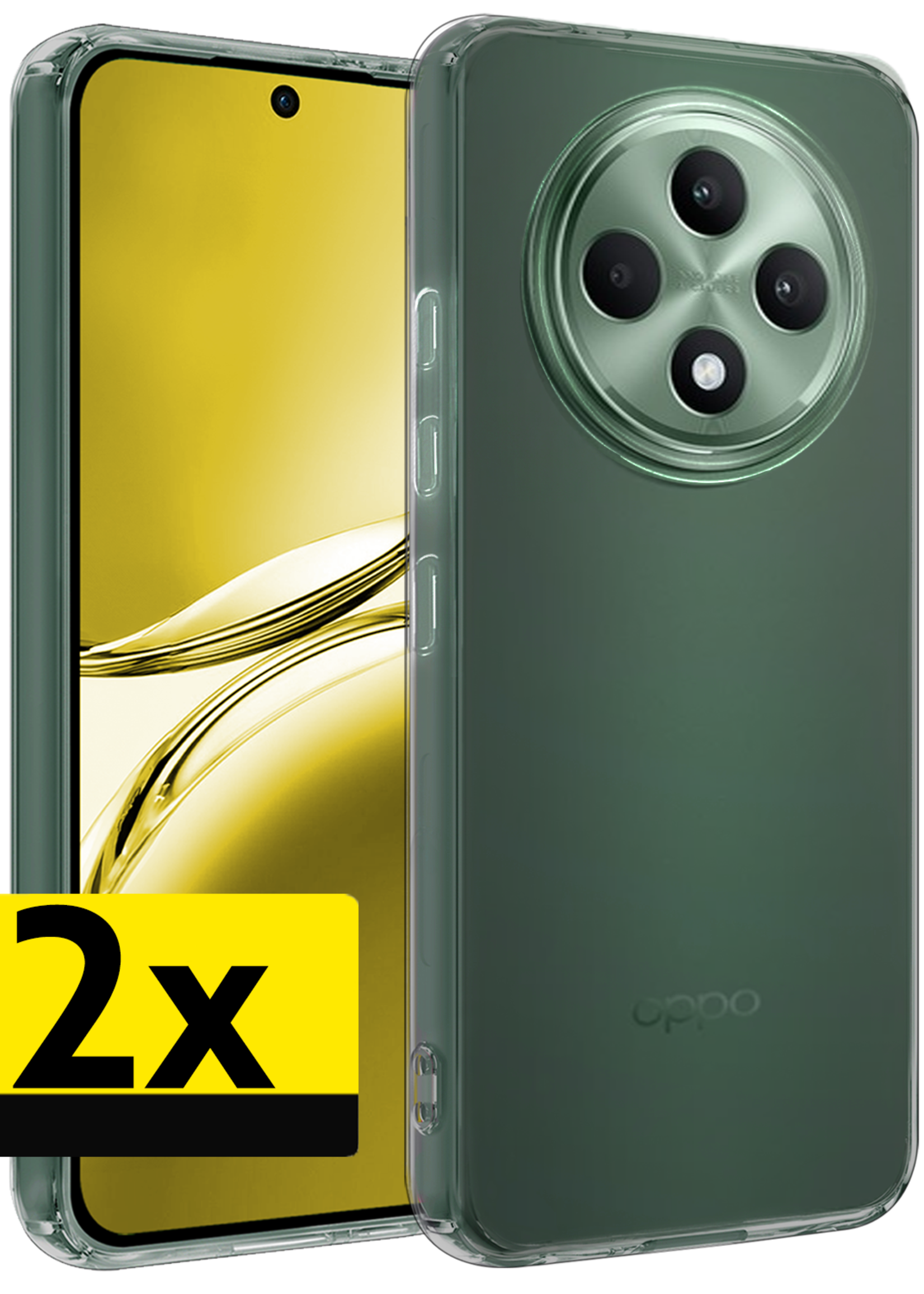 LUQ LUQ OPPO Reno 12F Hoesje Siliconen - Transparant - 2 PACK