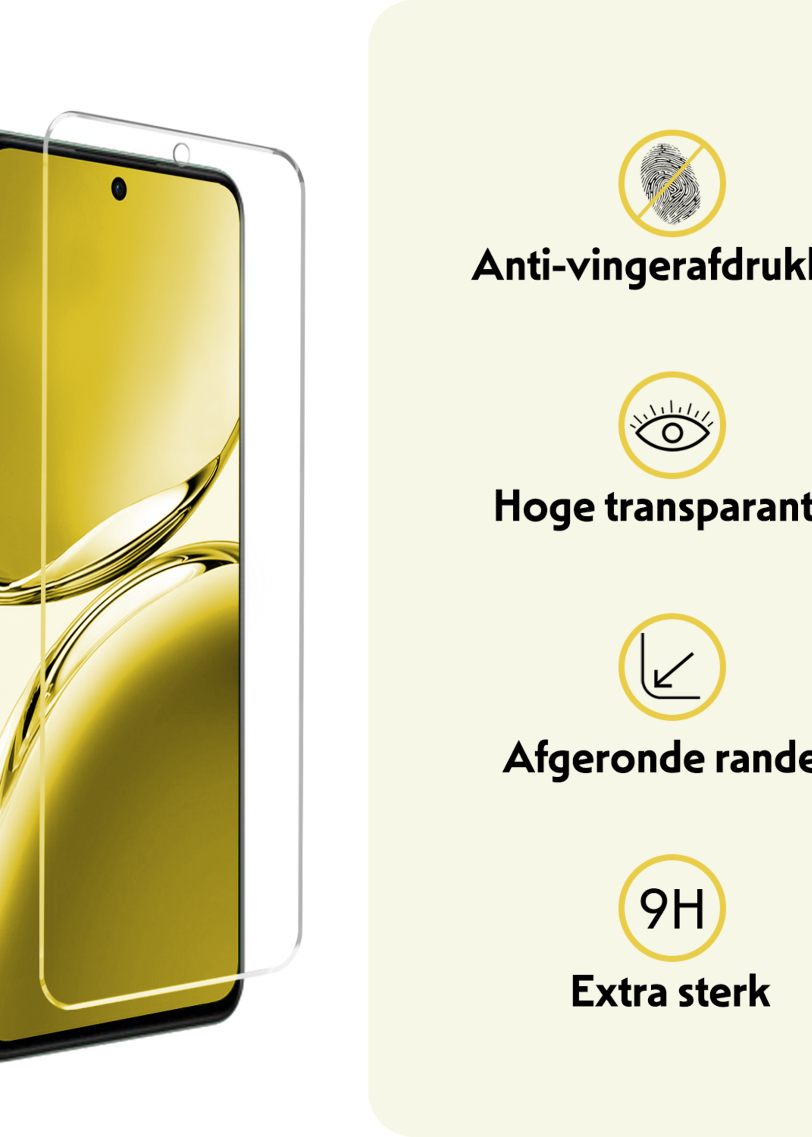 LUQ LUQ OPPO Reno 12F Hoesje Siliconen Met Screenprotector - Transparant