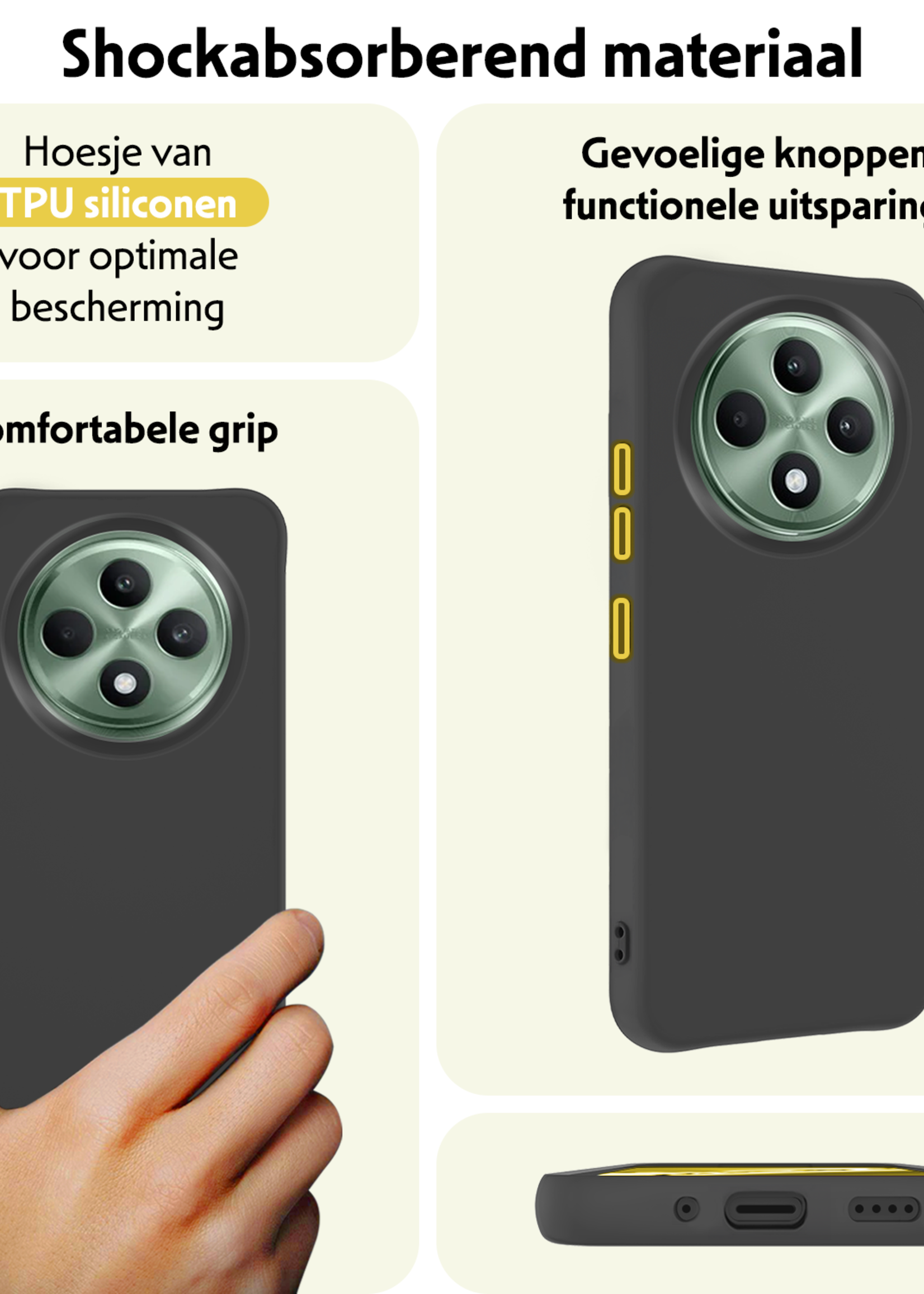 LUQ LUQ OPPO Reno 12F Hoesje Siliconen - Zwart