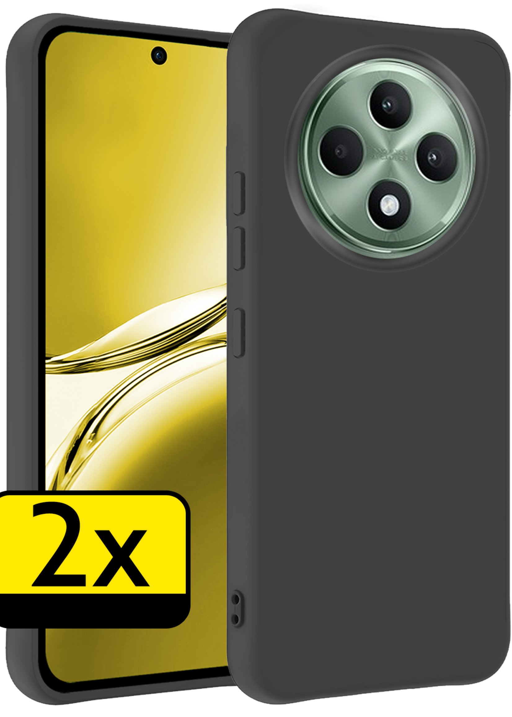 LUQ LUQ OPPO Reno 12F Hoesje Siliconen - Zwart - 2 PACK