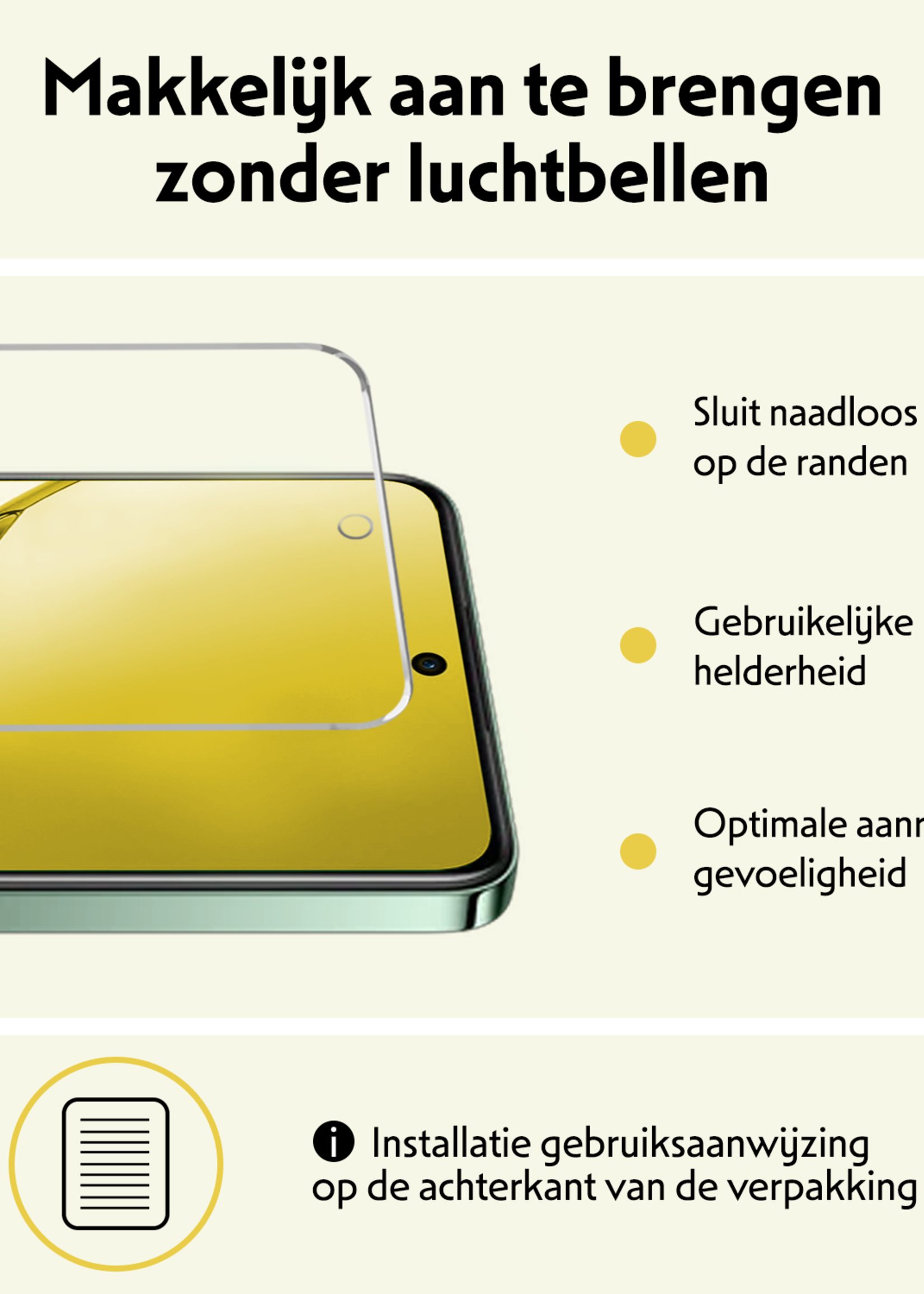 LUQ LUQ OPPO Reno 12F Hoesje Siliconen Met Screenprotector - Zwart