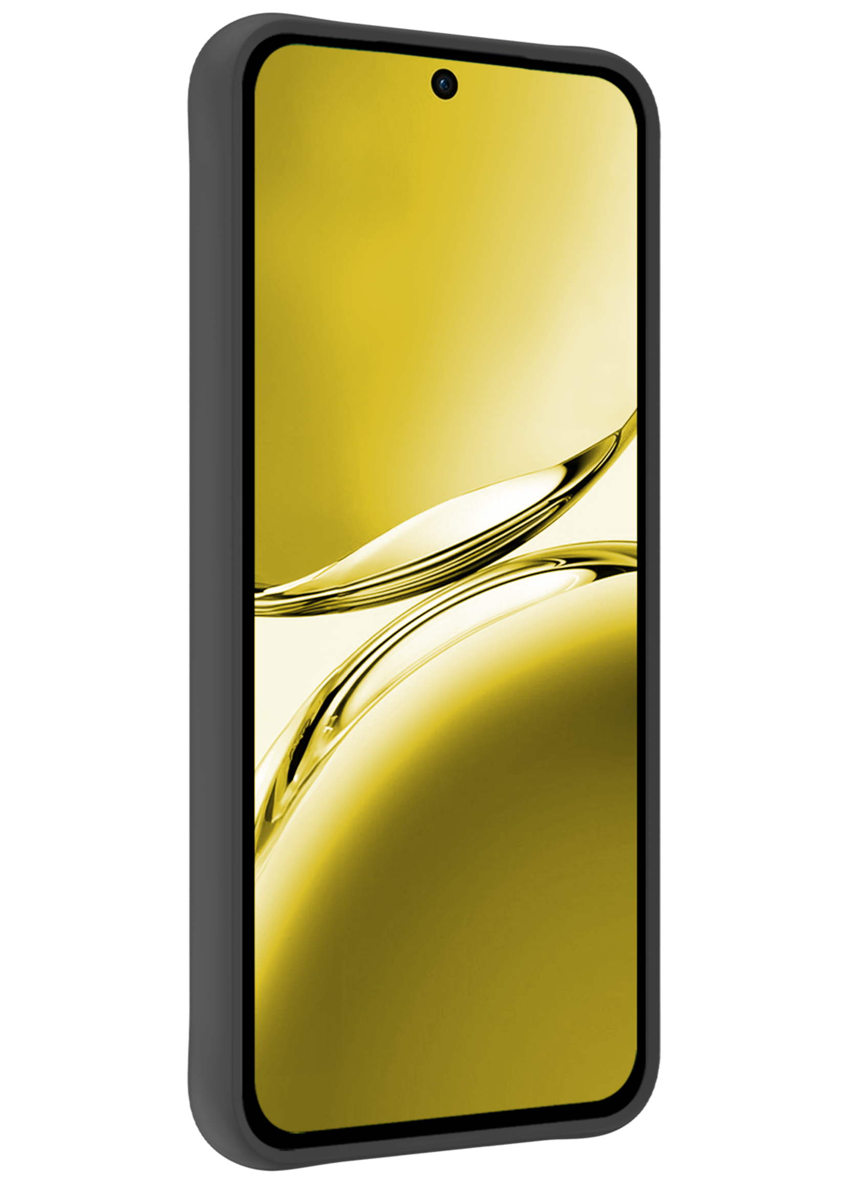 LUQ LUQ OPPO Reno 12F Hoesje Siliconen Met 2x Screenprotector - Zwart