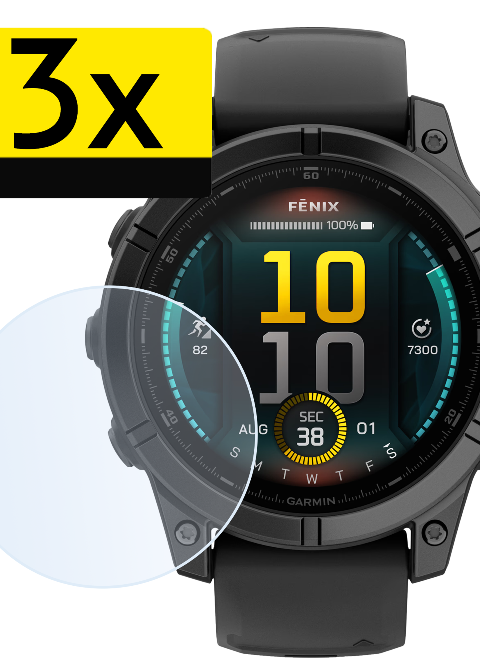 LUQ LUQ Garmin Fenix E (47 mm) Screenprotector - 3 PACK