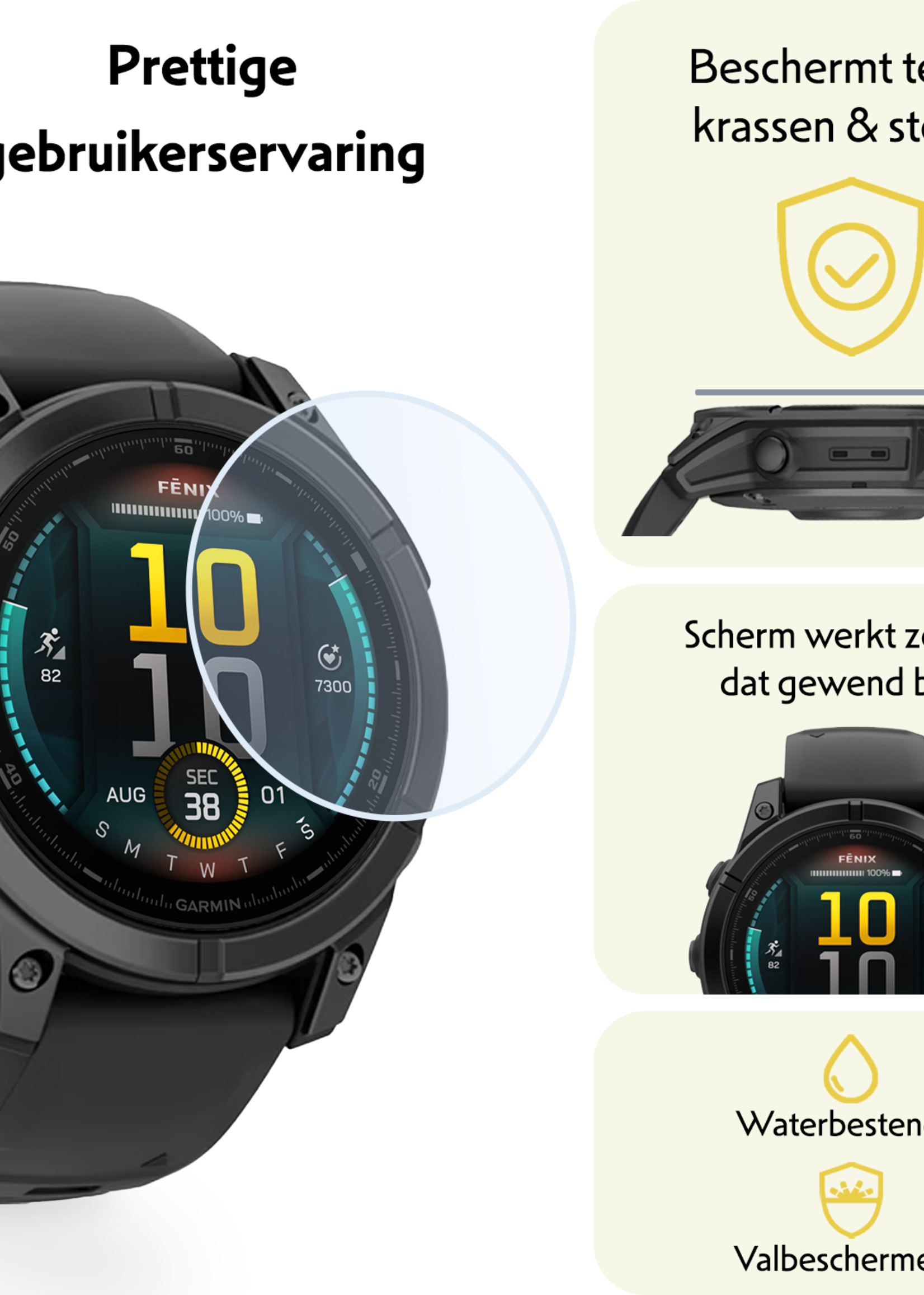 LUQ LUQ Garmin Fenix E (47 mm) Screenprotector - 2 PACK