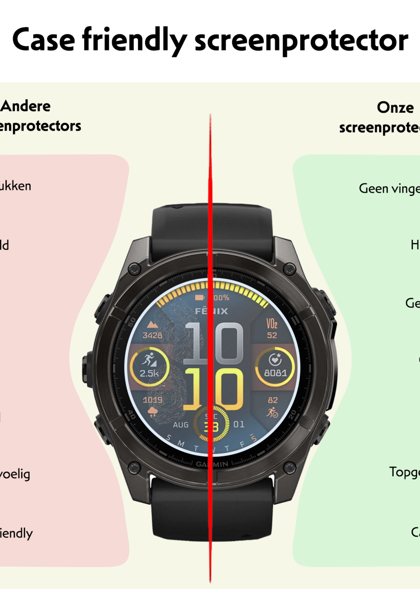 LUQ LUQ Garmin Fenix 8 (43 mm) Screenprotector - 3 PACK