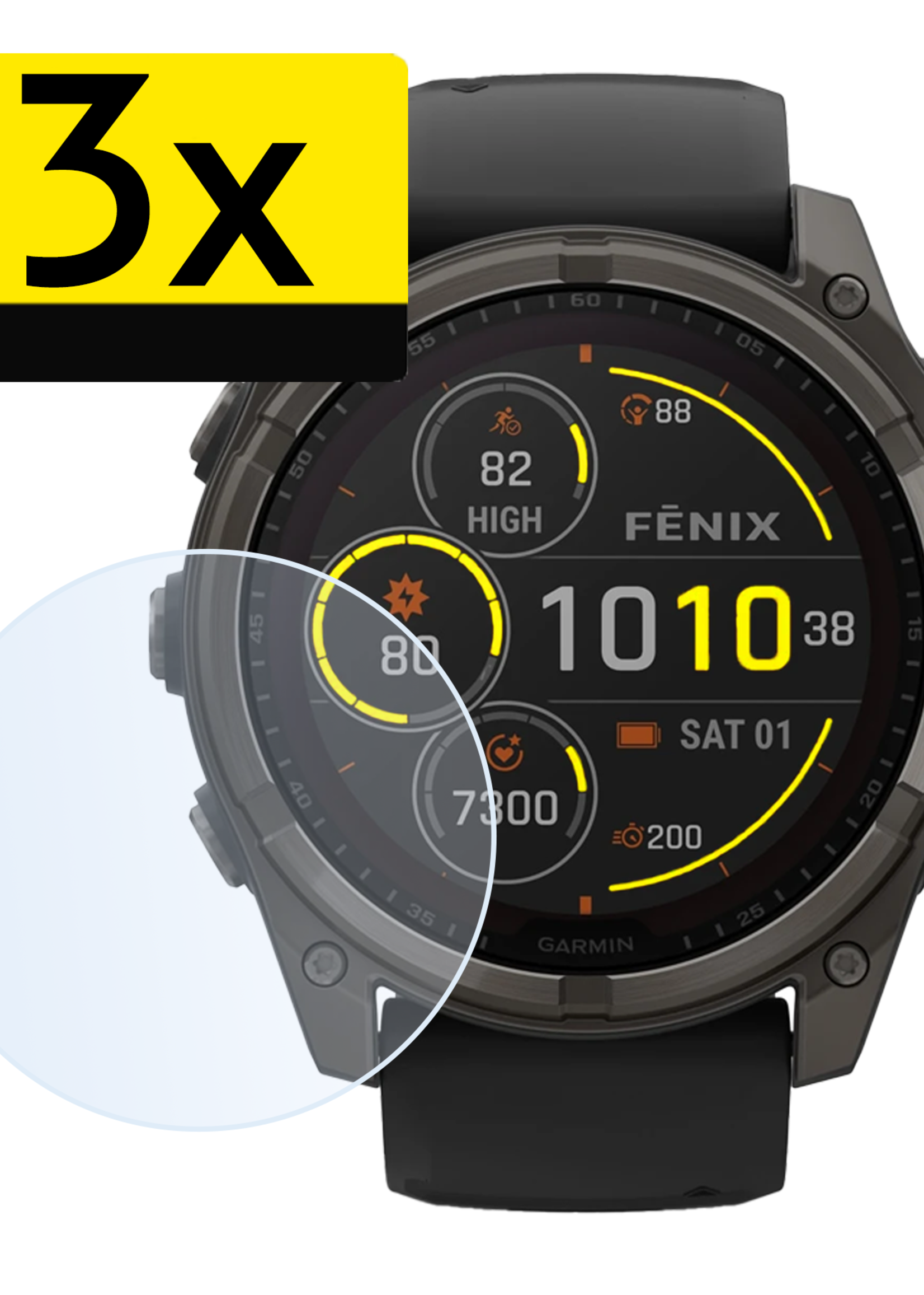 LUQ LUQ Garmin Fenix 8 Solar (51 mm) Screenprotector - 3 PACK