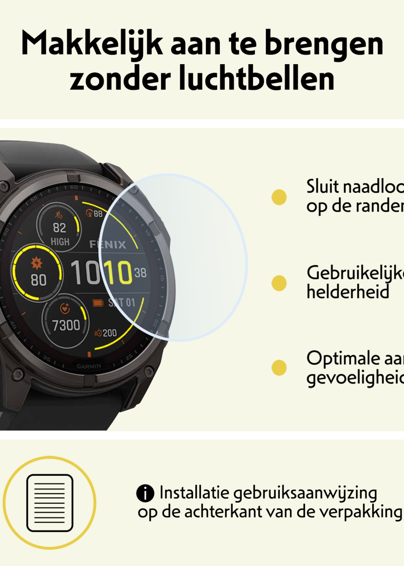 LUQ LUQ Garmin Fenix 8 Solar (51 mm) Screenprotector - 3 PACK