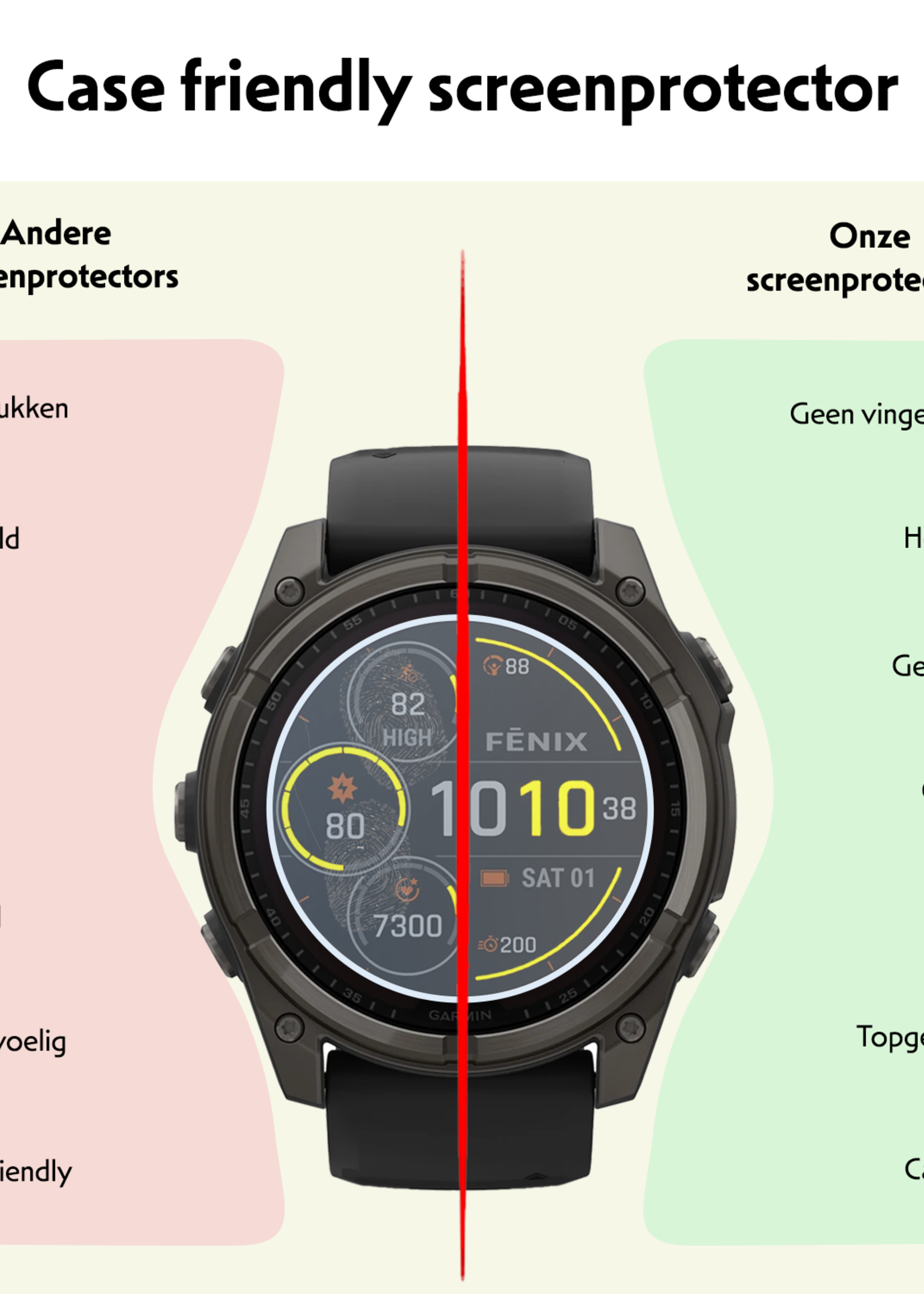 LUQ LUQ Garmin Fenix 8 Solar (51 mm) Screenprotector - 3 PACK