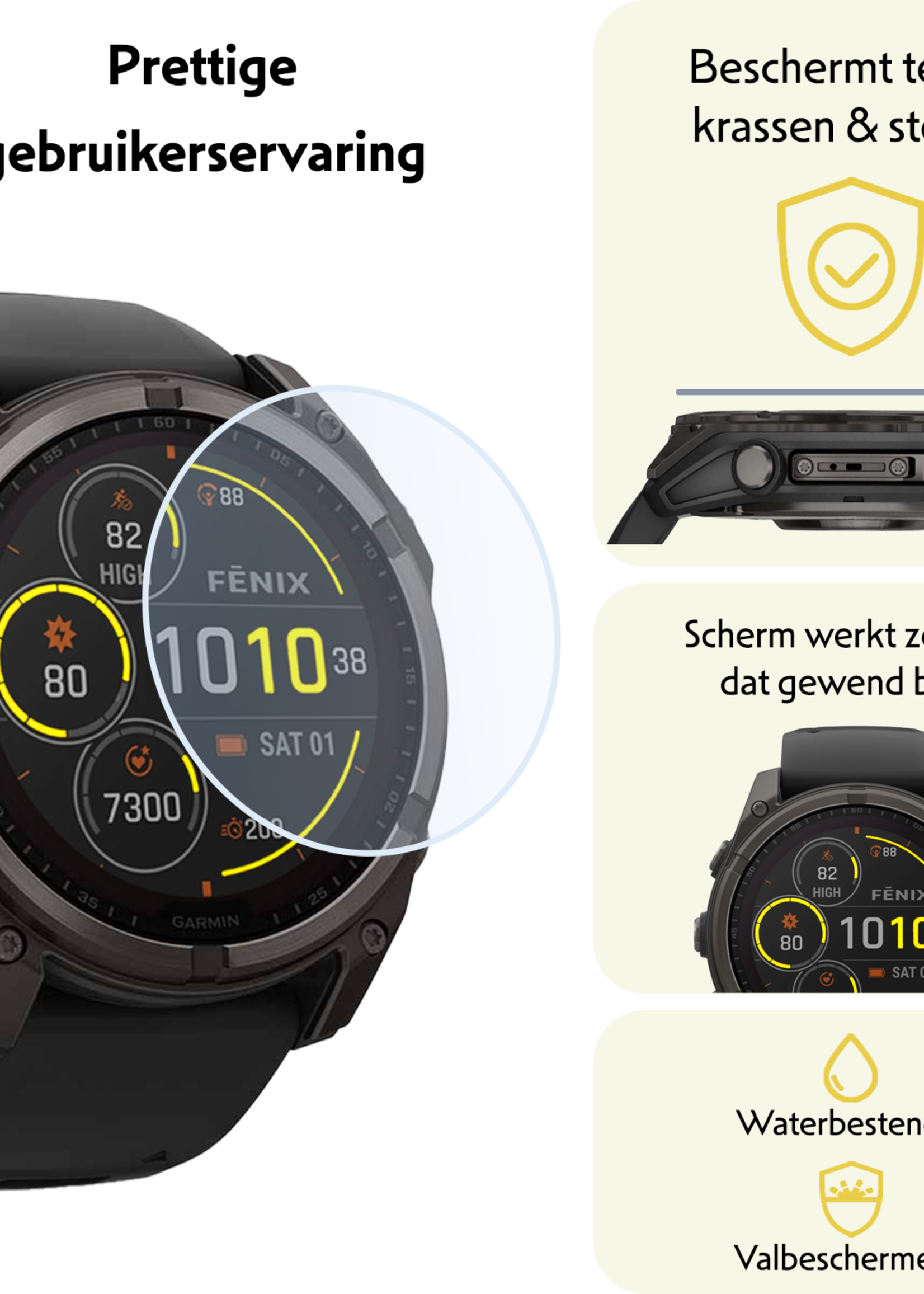 LUQ LUQ Garmin Fenix 8 Solar (51 mm) Screenprotector - 3 PACK