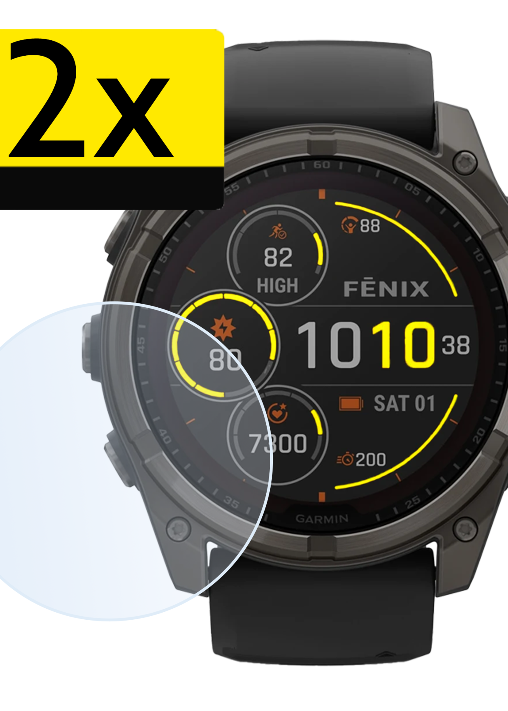 LUQ LUQ Garmin Fenix 8 Solar (51 mm) Screenprotector - 2 PACK