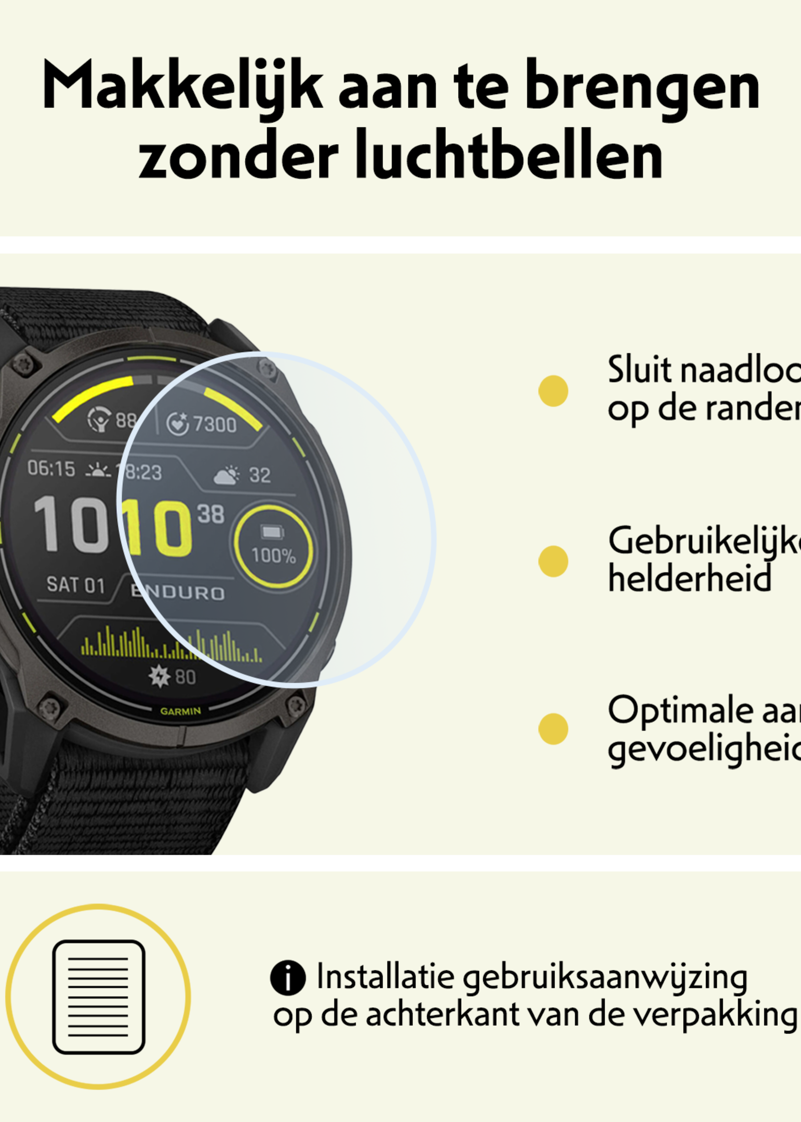 LUQ LUQ Garmin Enduro 3 (51 mm) Screenprotector - 3 PACK