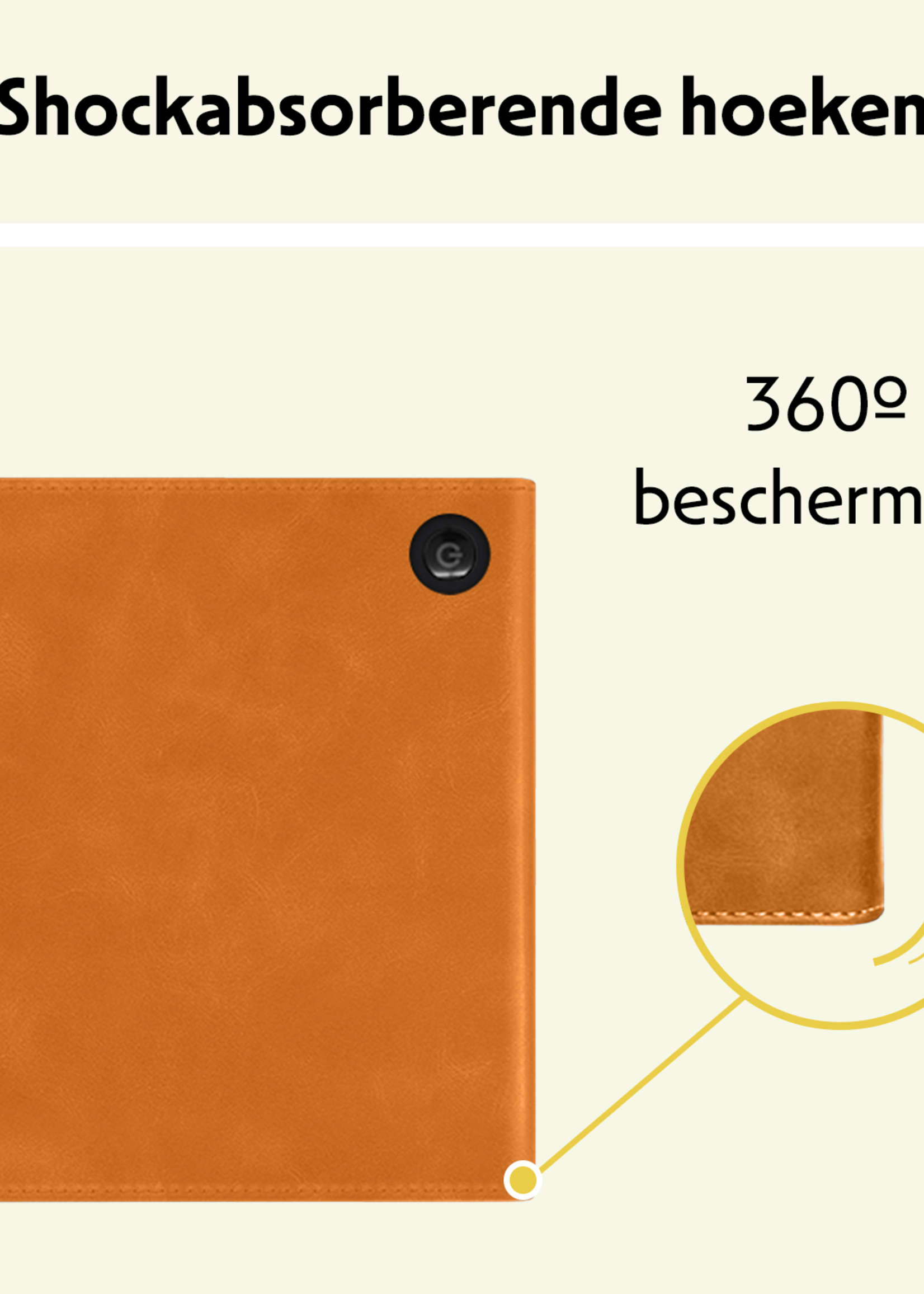 LUQ LUQ Kobo Libra Colour Hoesje Leer Met Screenprotector - Bruin