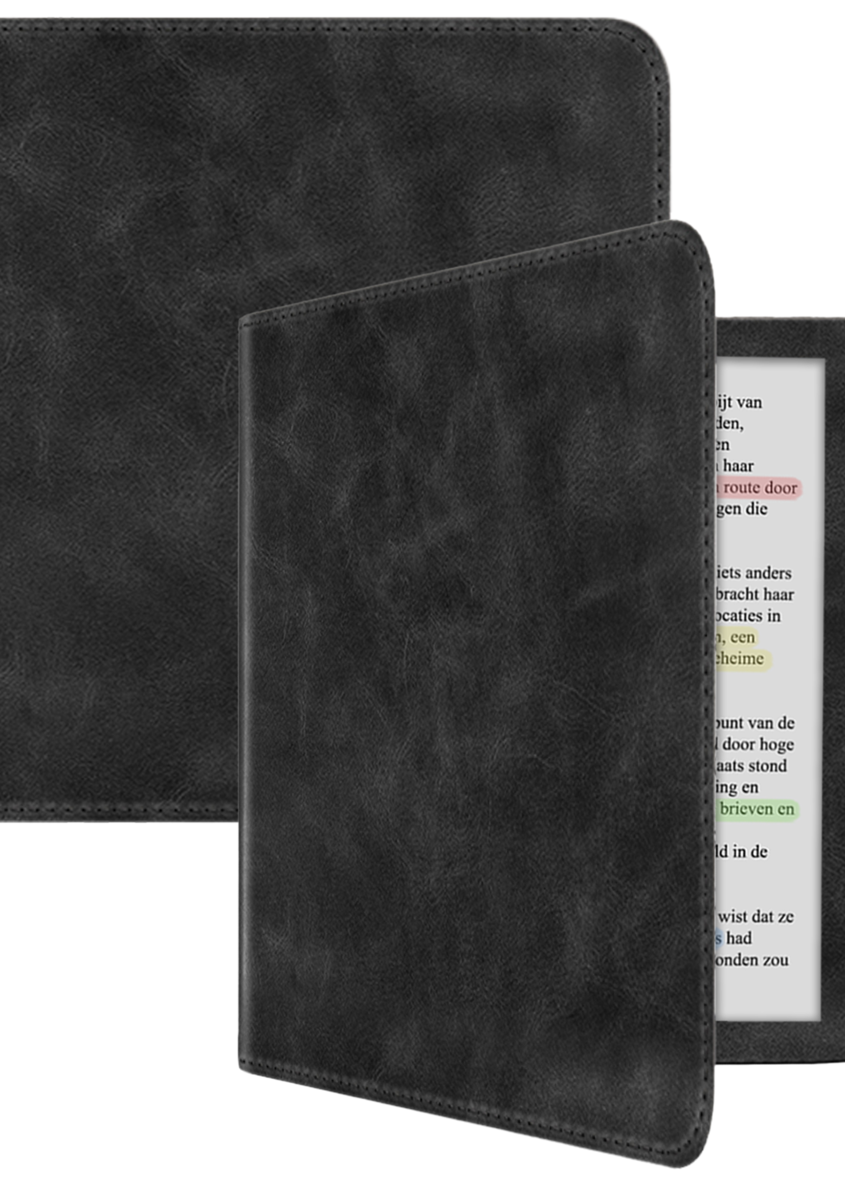 LUQ LUQ Kobo Libra Colour Hoesje Leer - Zwart