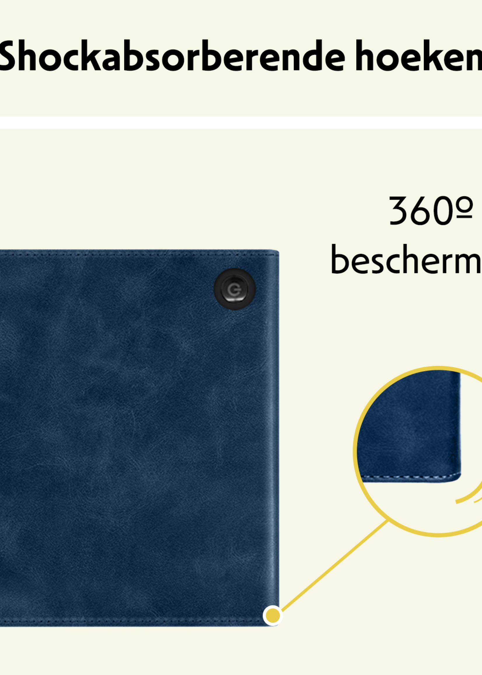 LUQ LUQ Kobo Libra Colour Hoesje Leer - Donkerblauw