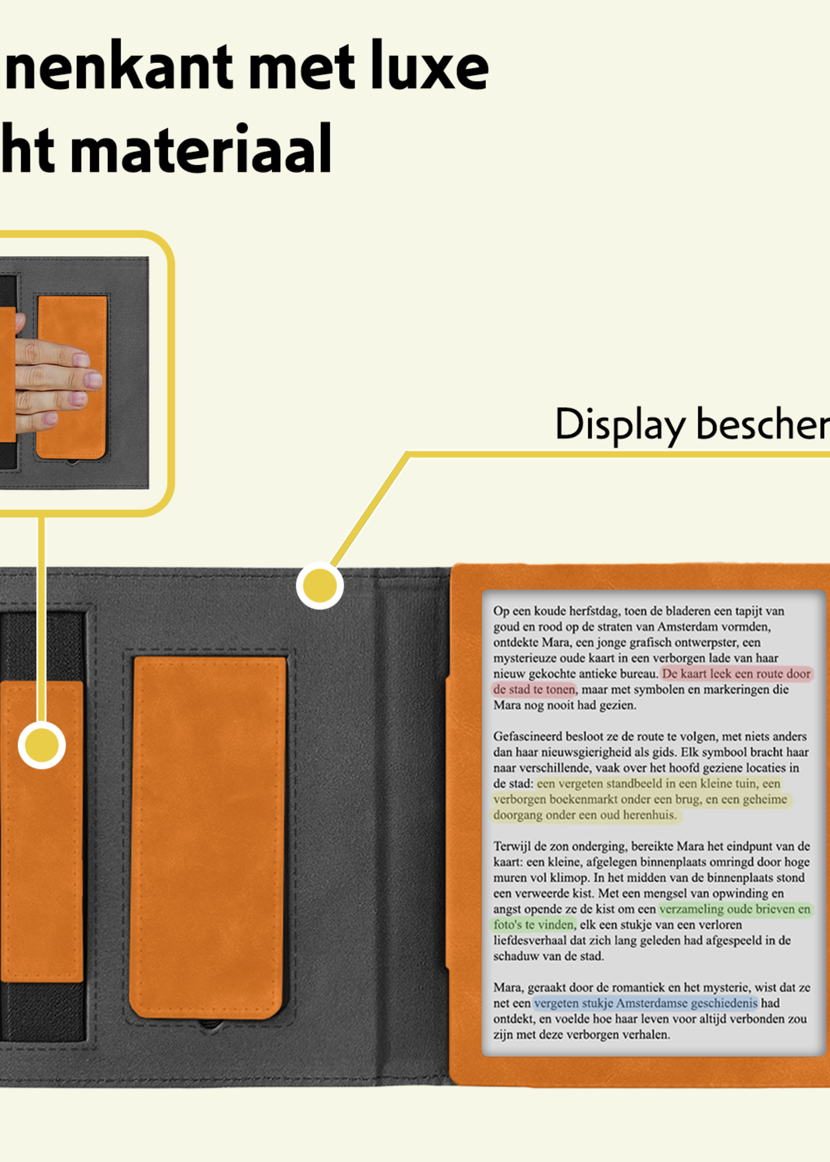 LUQ LUQ Kobo Libra Colour Hoesje Leer - Bruin